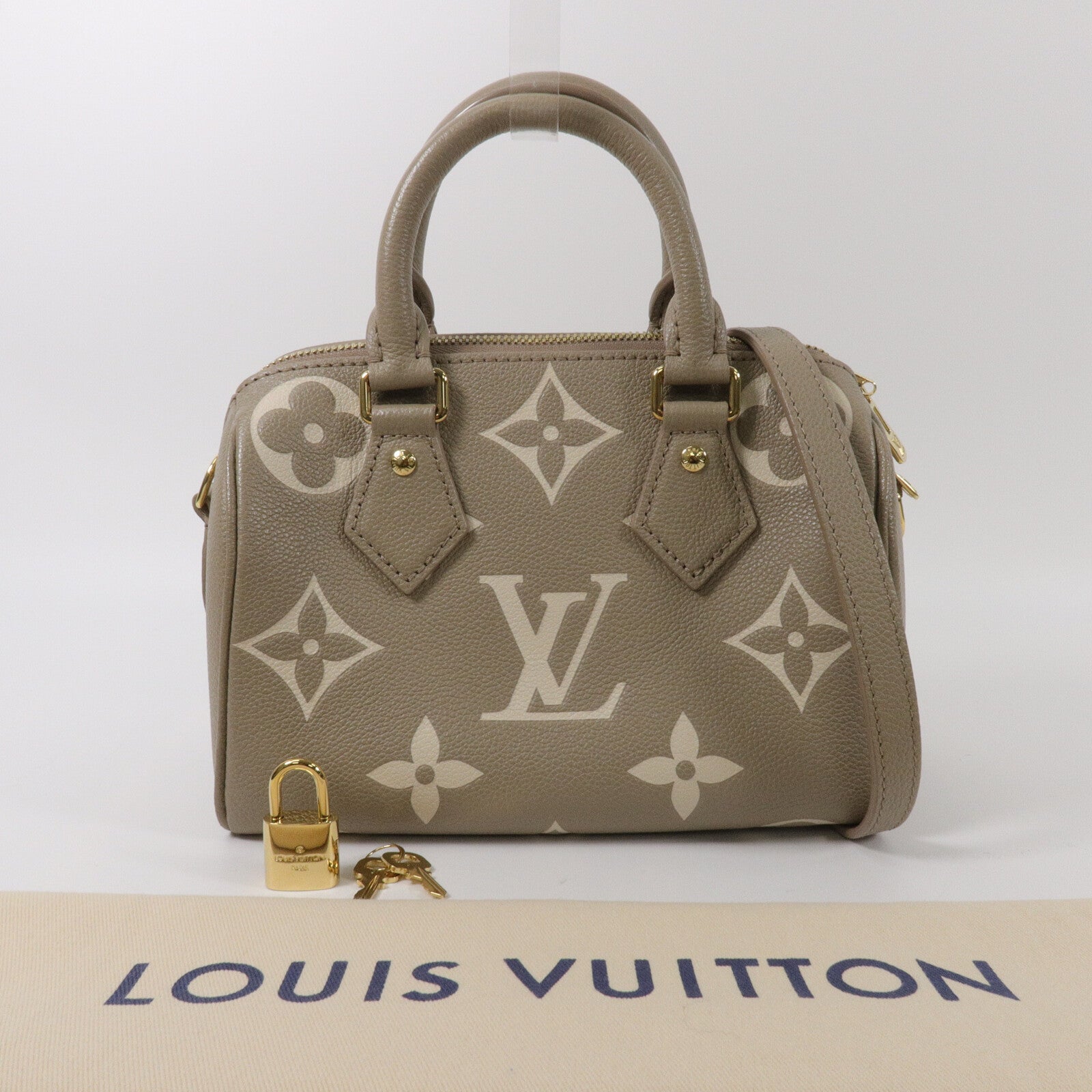 LOUIS VUITTON Monogram Empreinte Speedy Bandouliere 20手挽肩背兩用袋