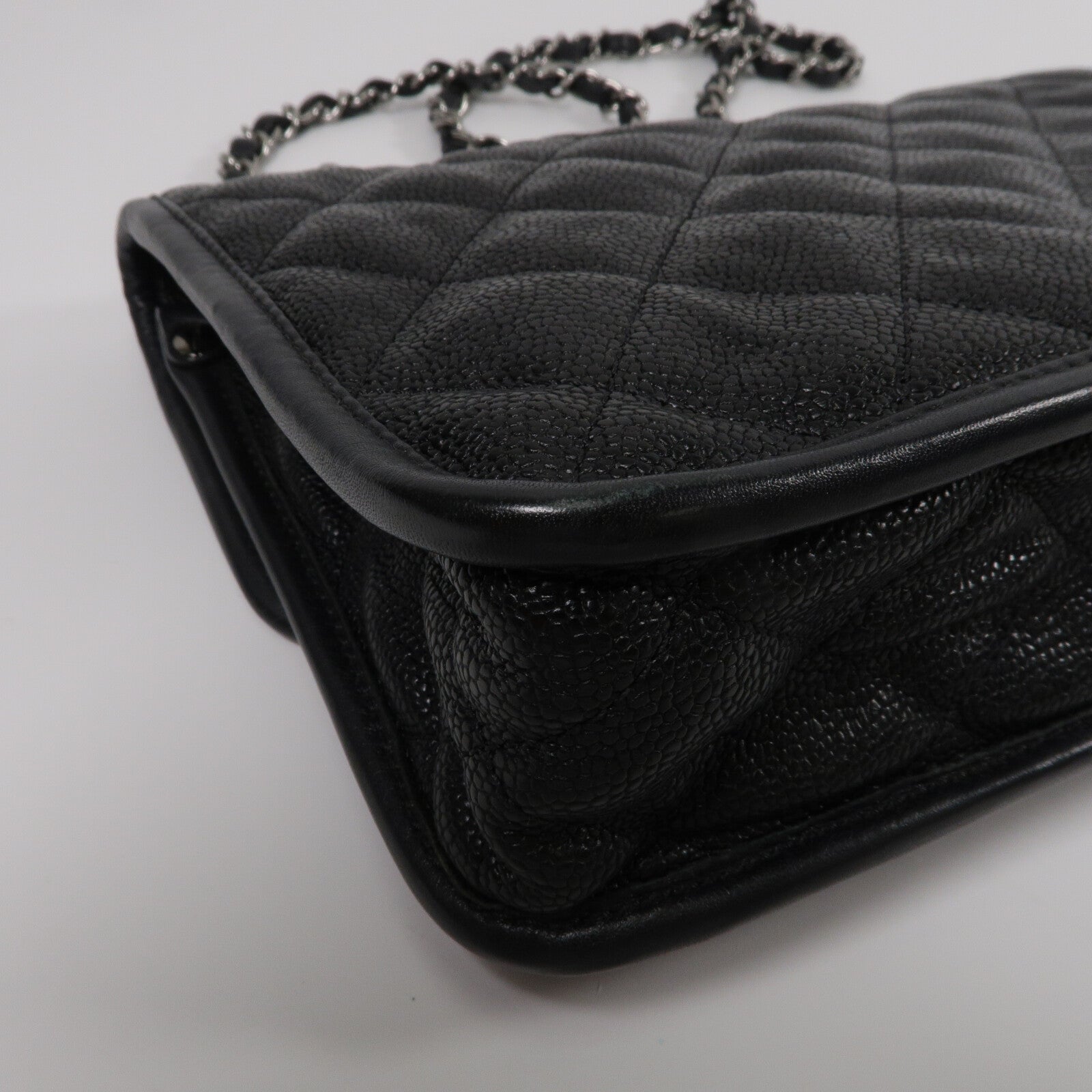 CHANEL 牛皮皮革French Riviera Flap鏈帶肩背袋