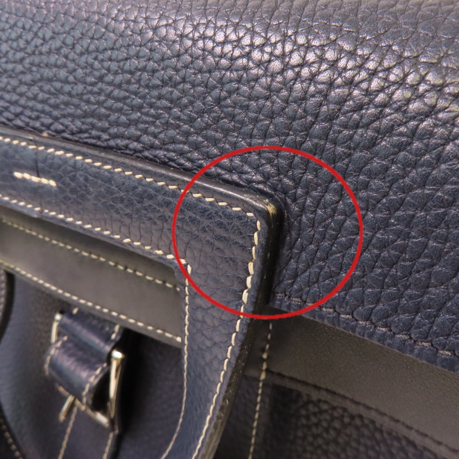 HERMES 【激減優惠】Clemence皮革Halzan 31 2Way Shoulder Bag銀扣手挽肩背兩用袋Bleu Saphir寶石藍色