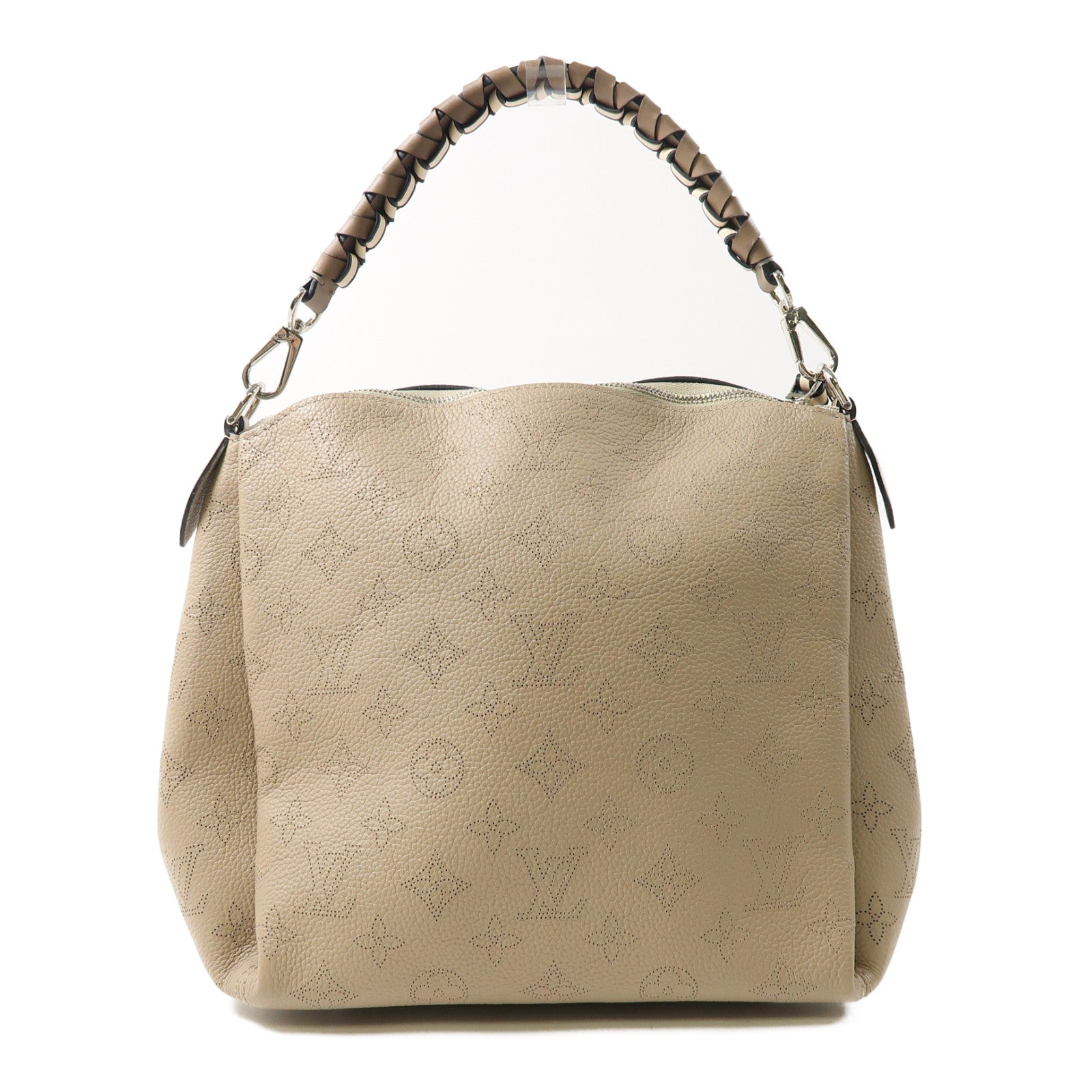 LOUIS VUITTON Mahina Babylone BB銀扣手挽肩背兩用袋米色