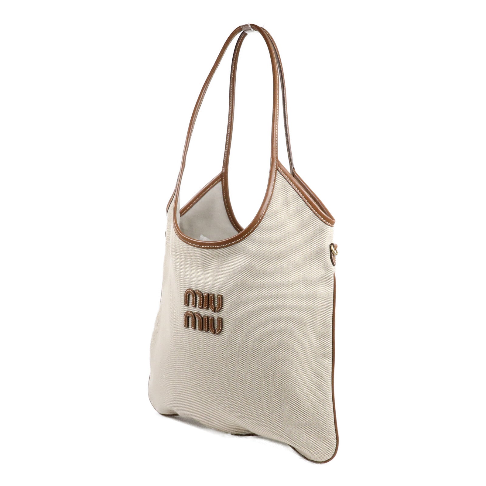 Miu Miu 帆布/牛皮皮革Ivy Tote肩背袋
