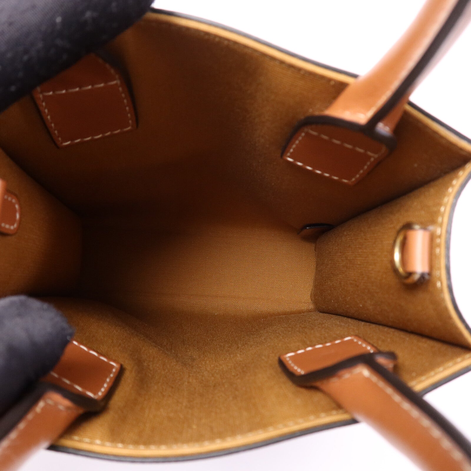 CELINE 塗層帆布Mini Triomphe Cabas Vertical金扣手挽肩背兩用袋