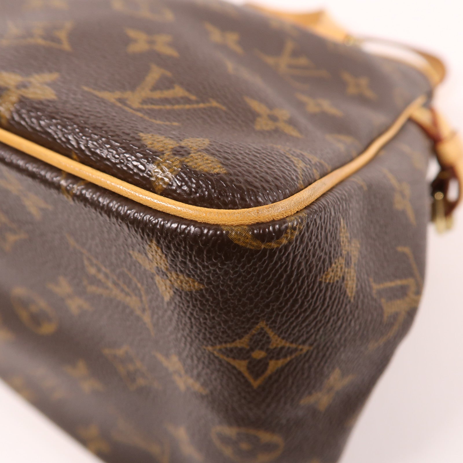 LOUIS VUITTON Monogram Batignolles金扣手挽袋棕色
