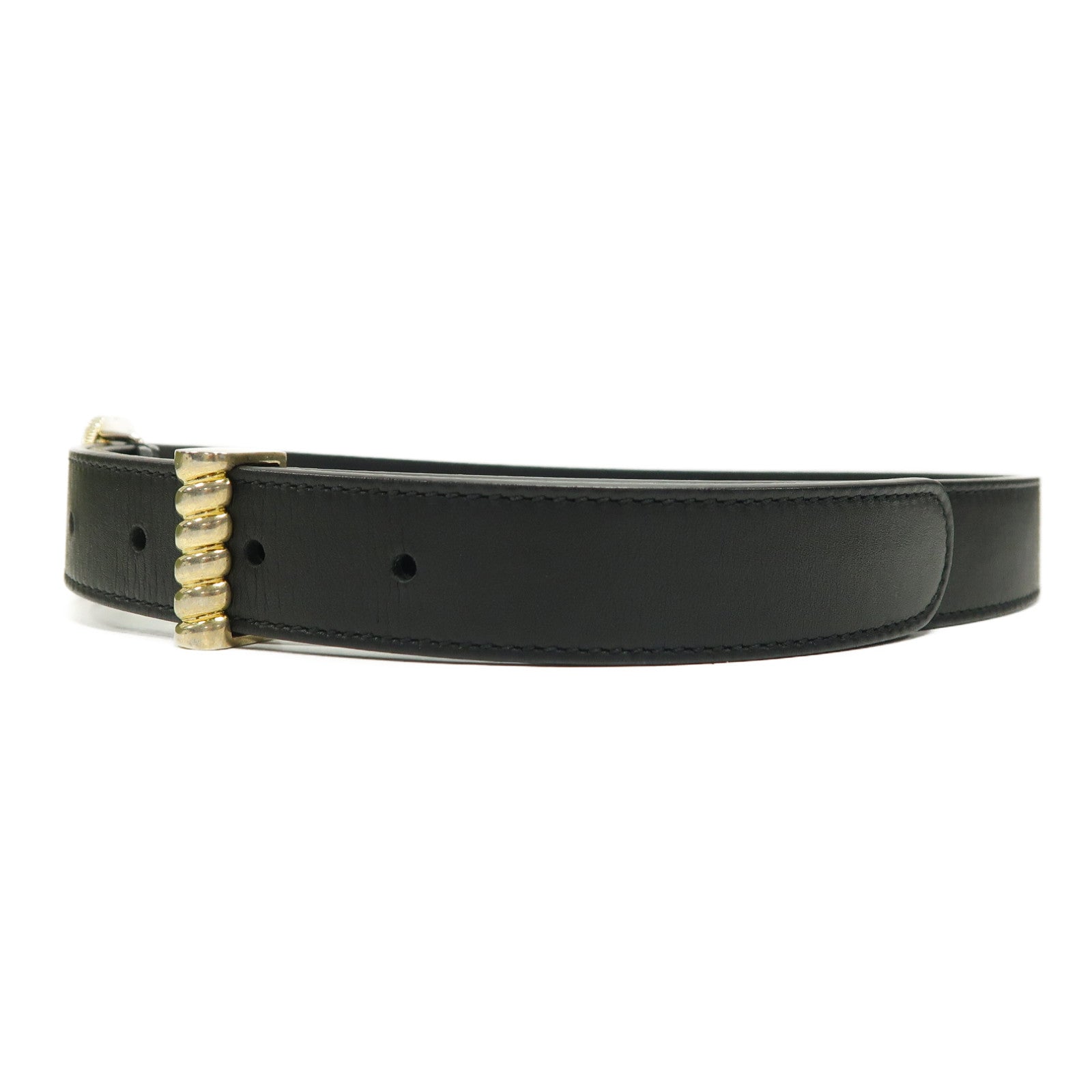 GUCCI 牛皮皮革Belt金扣皮帶黑色