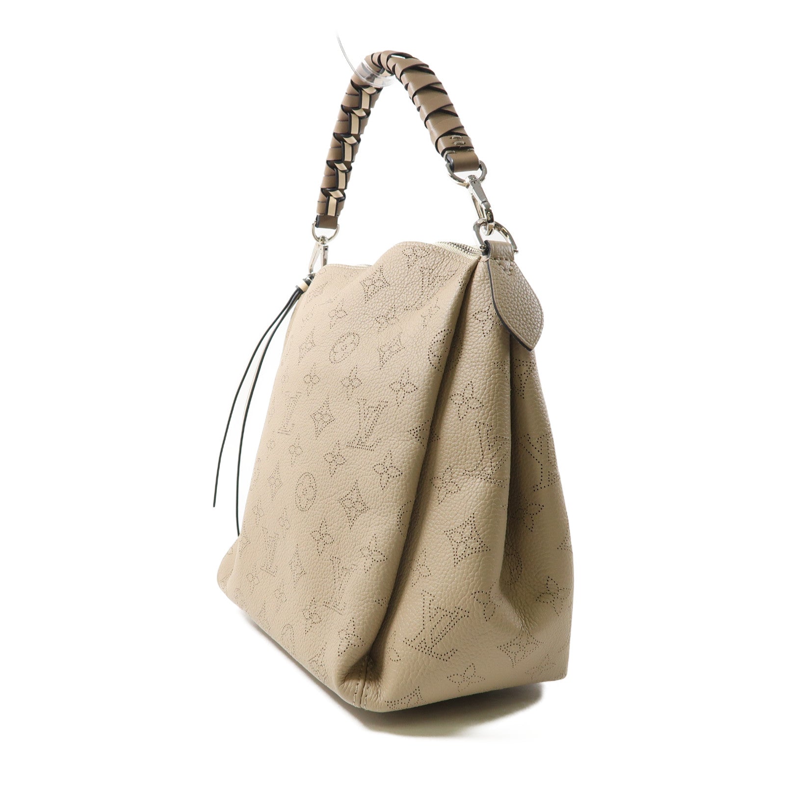 LOUIS VUITTON Mahina Babylone BB銀扣手挽肩背兩用袋米色