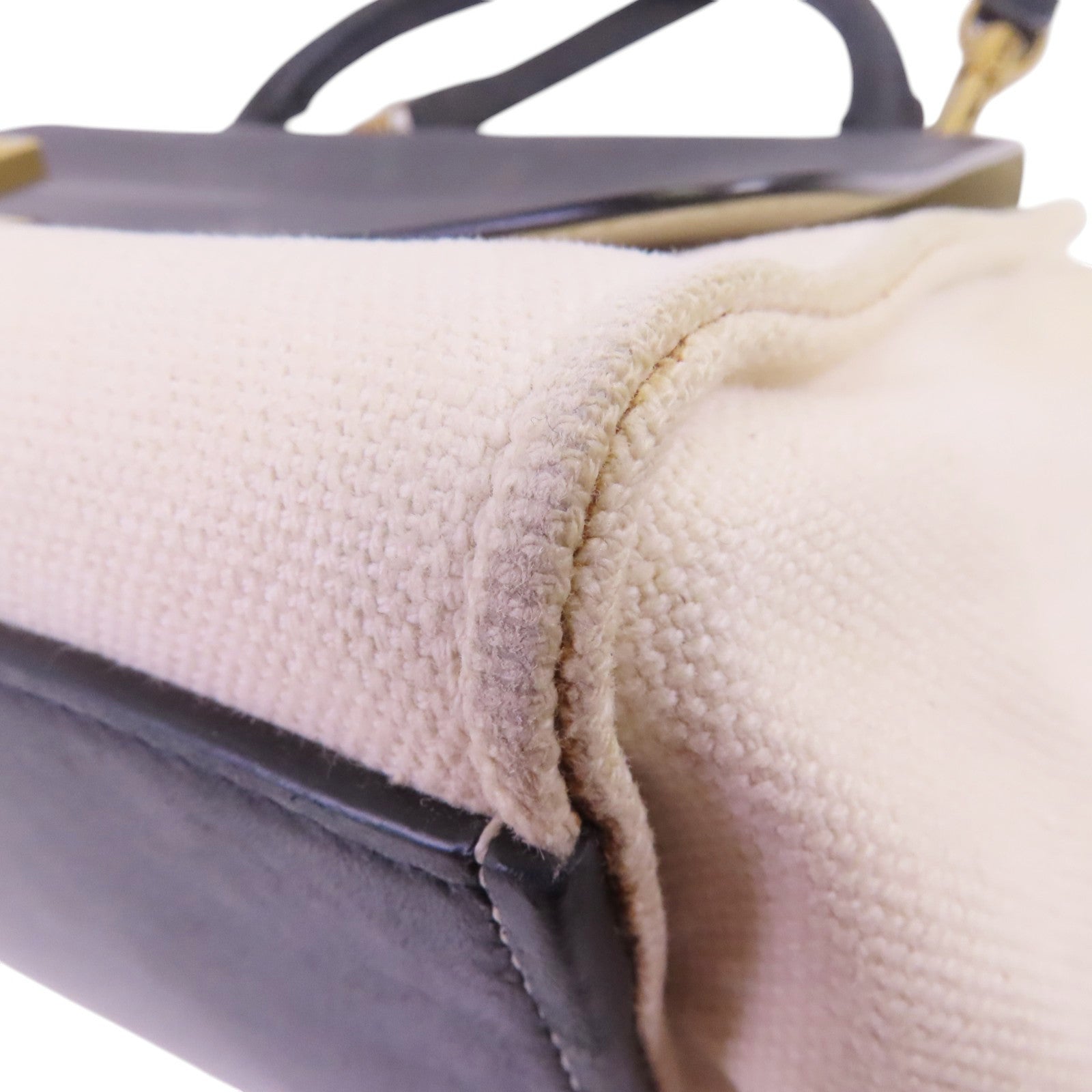 CELINE 帆布/牛皮皮革Trapeze金扣手挽肩背兩用袋