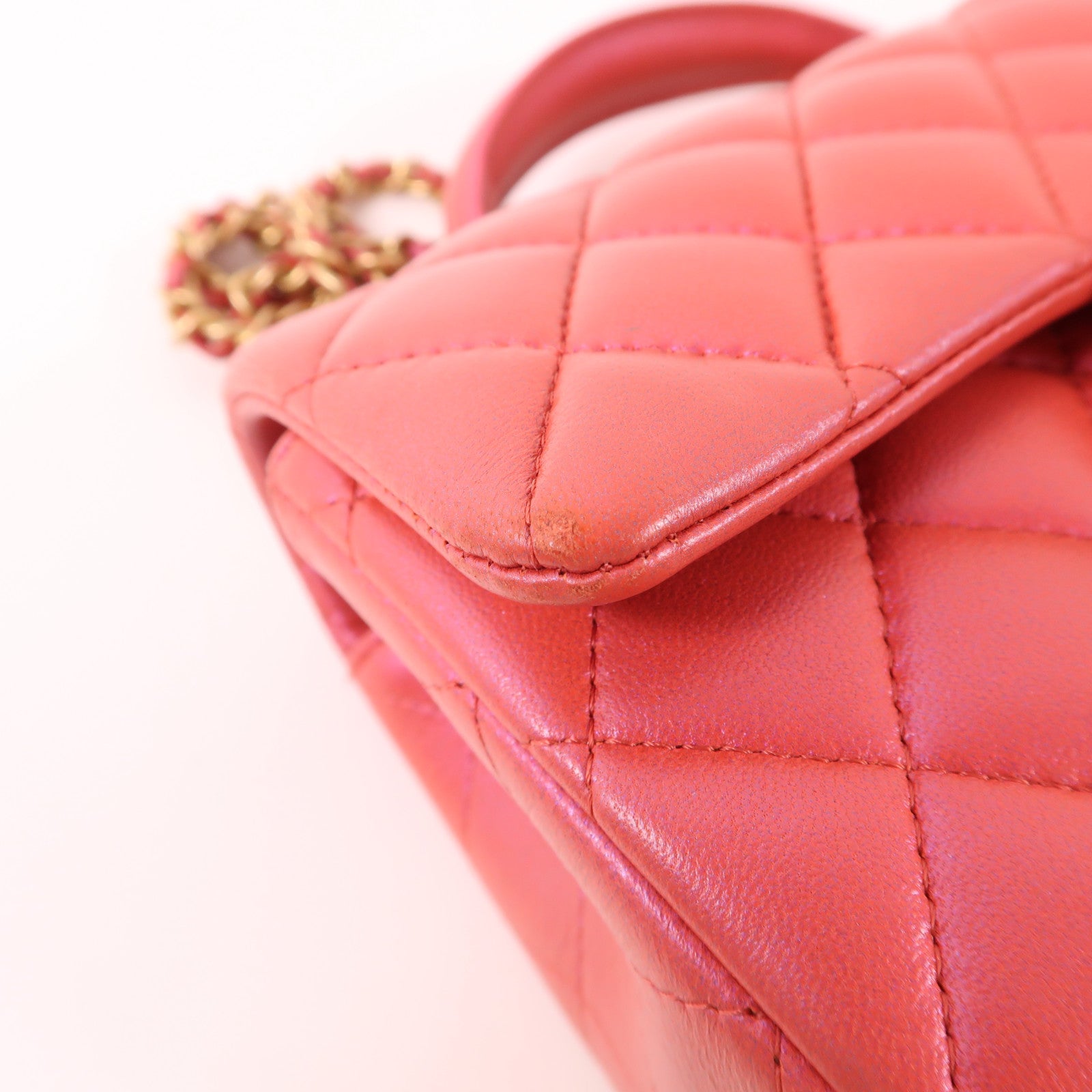 CHANEL 羊皮皮革Mini Flap Bag金扣手挽肩背兩用袋
