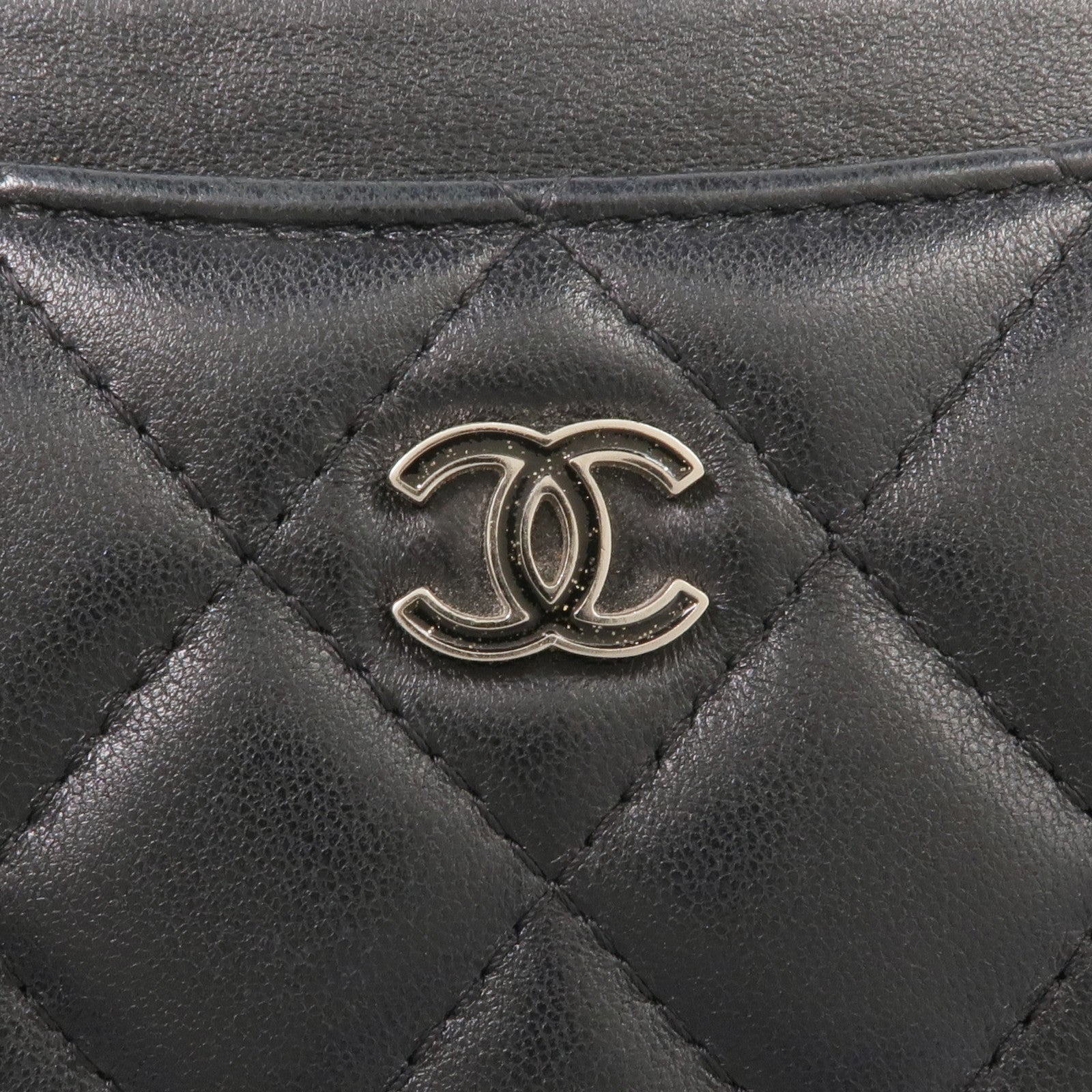 CHANEL 羊皮皮革Zipped Long Wallet銀扣長錢包