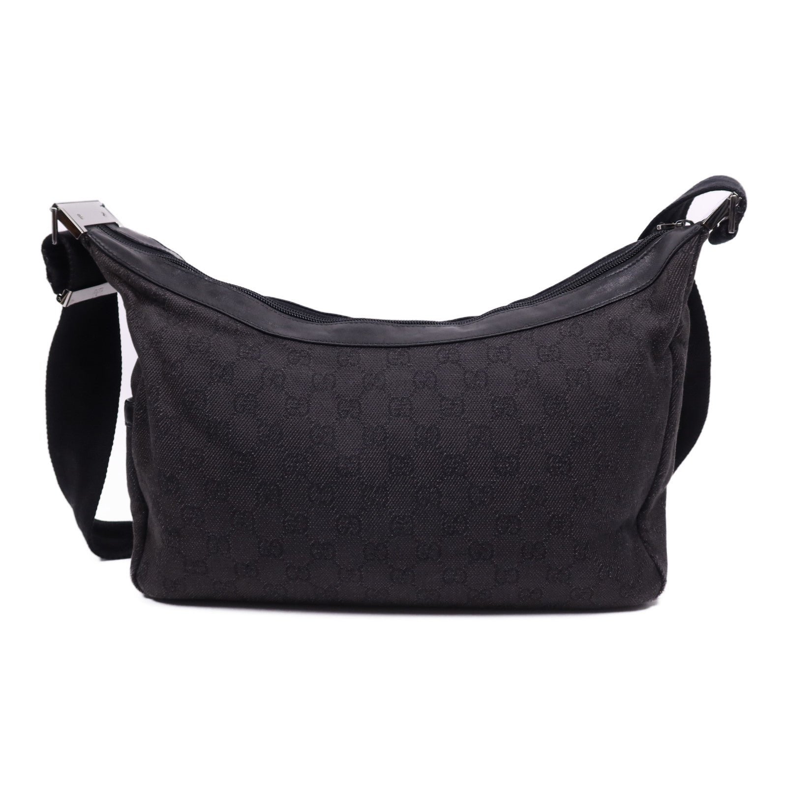 GUCCI 帆布Shoulder Bag銀扣肩背袋