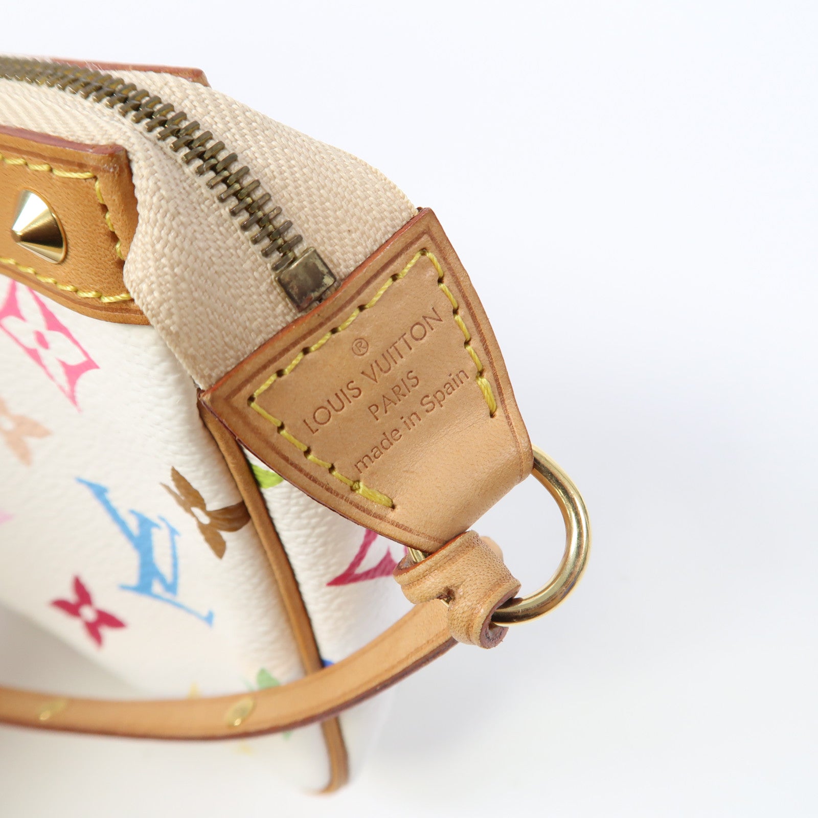 LOUIS VUITTON Monogram Multicolore Pochette Accessories金扣手拿包白色/彩色