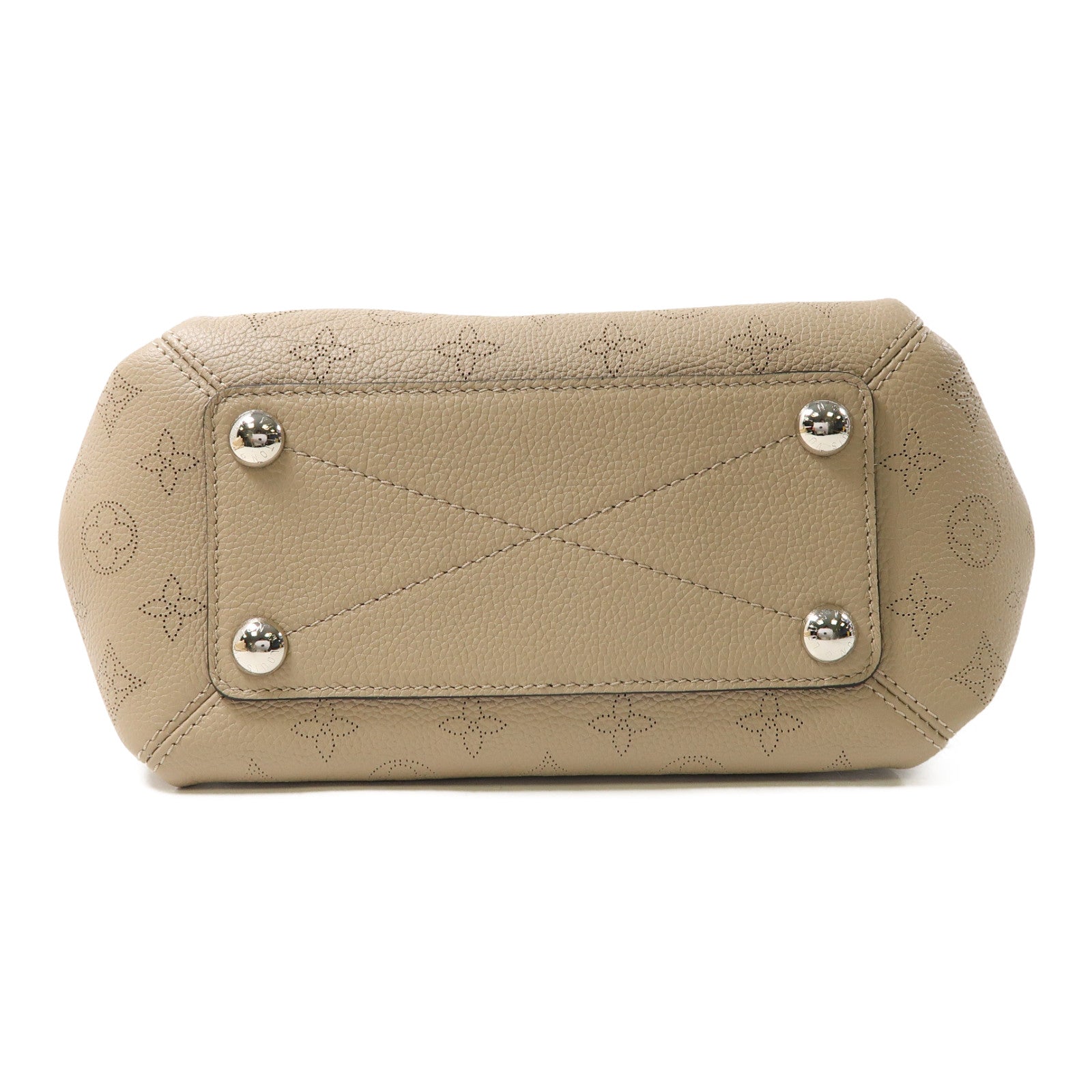 LOUIS VUITTON Mahina Babylone BB銀扣手挽肩背兩用袋米色