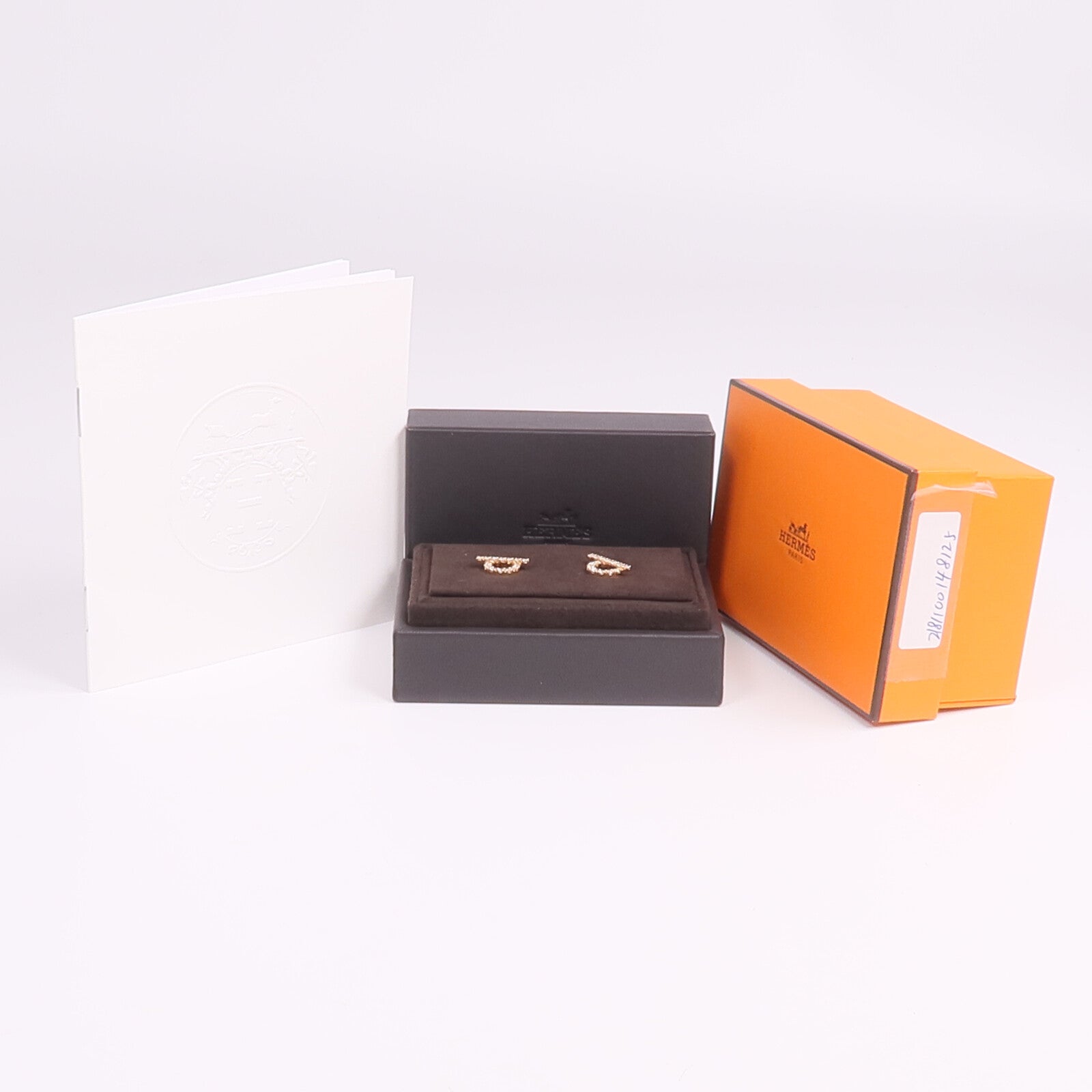 HERMES 18K玫瑰金Finesse Earrings鑽石耳環