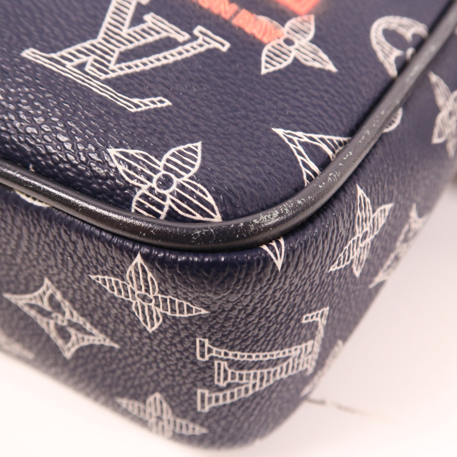 LOUIS VUITTON Monogram Upside-down Danube肩背袋深藍色