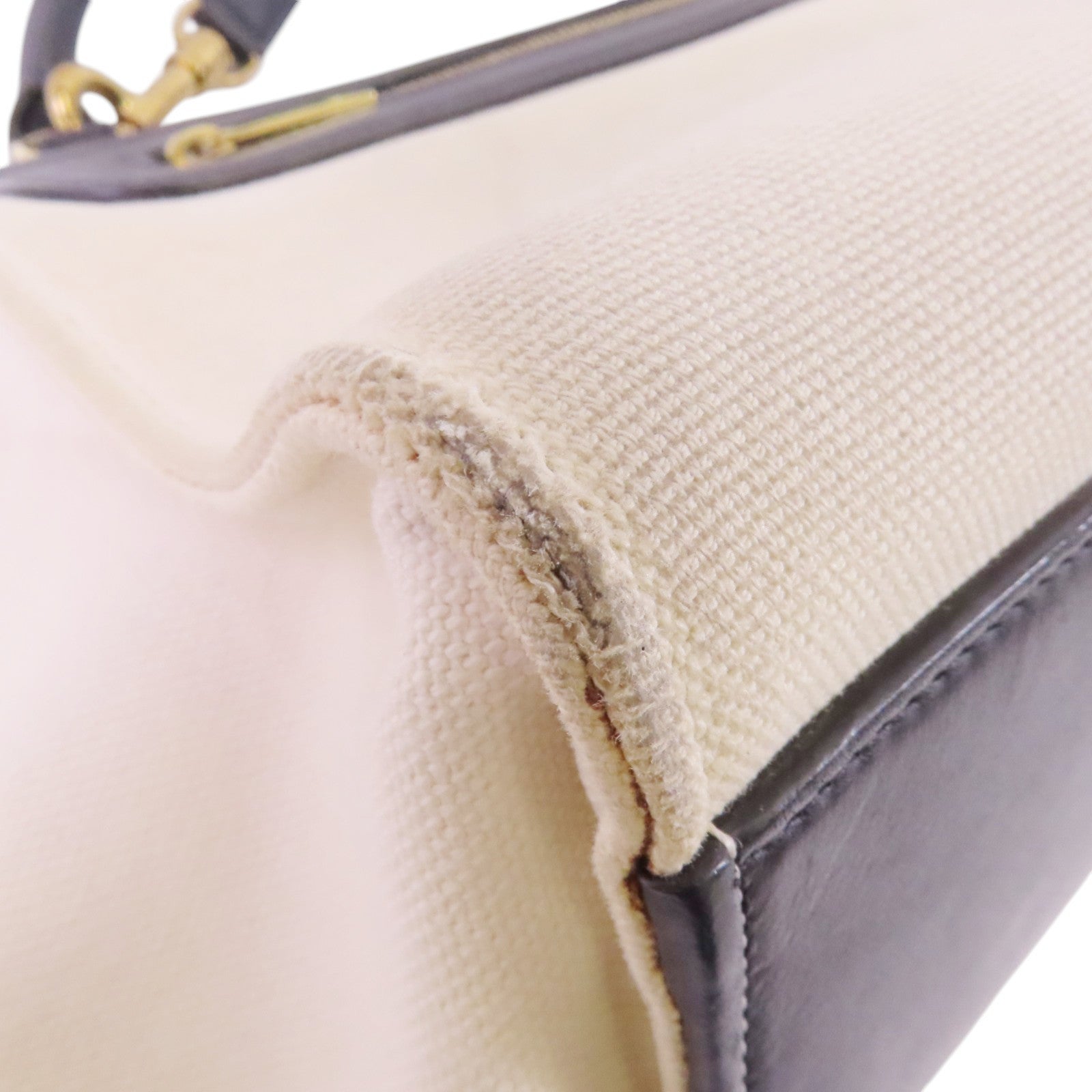 CELINE 帆布/牛皮皮革Trapeze金扣手挽肩背兩用袋