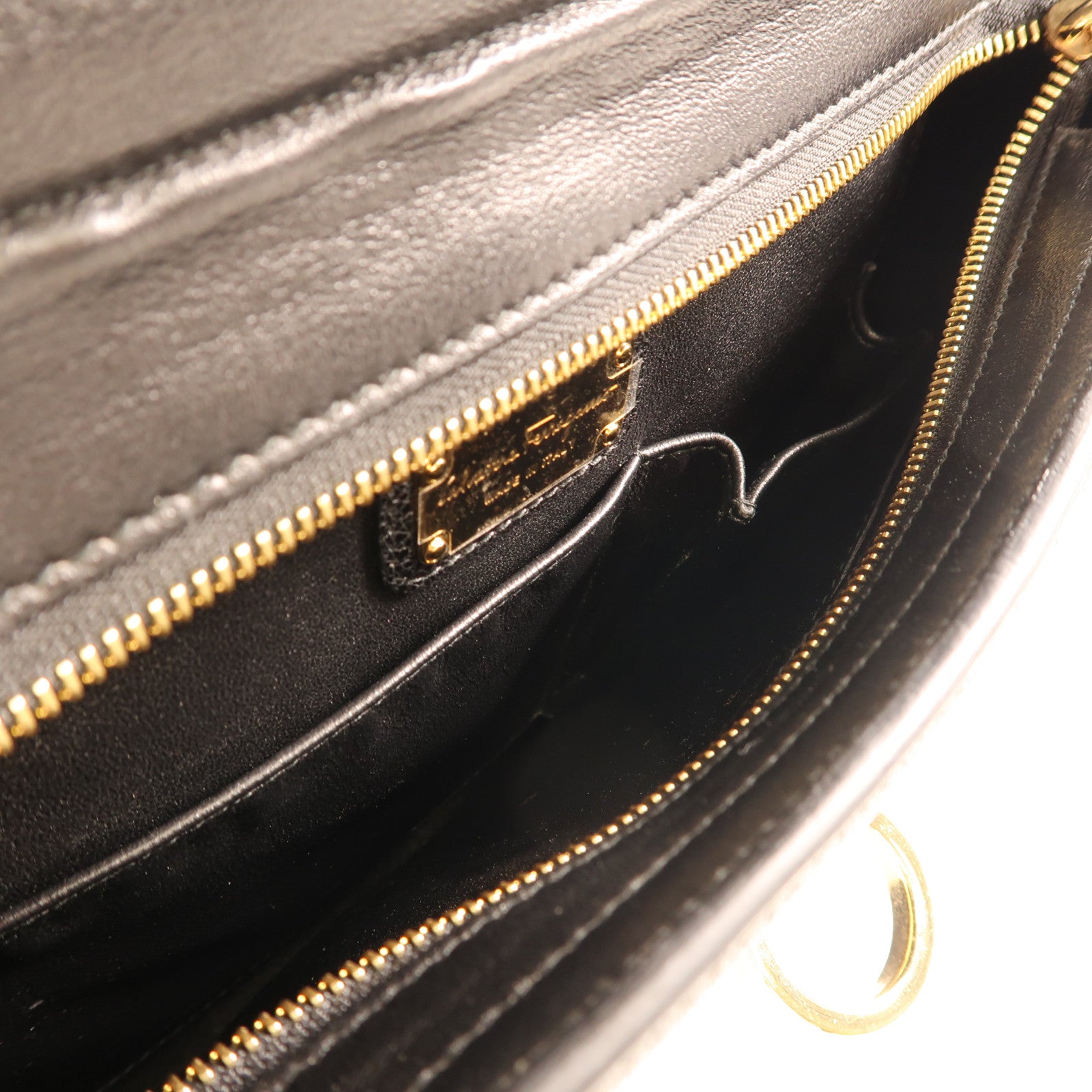 Salvatore Ferragamo 馬毛/皮革2Way Shoulder金扣手挽肩背兩用袋