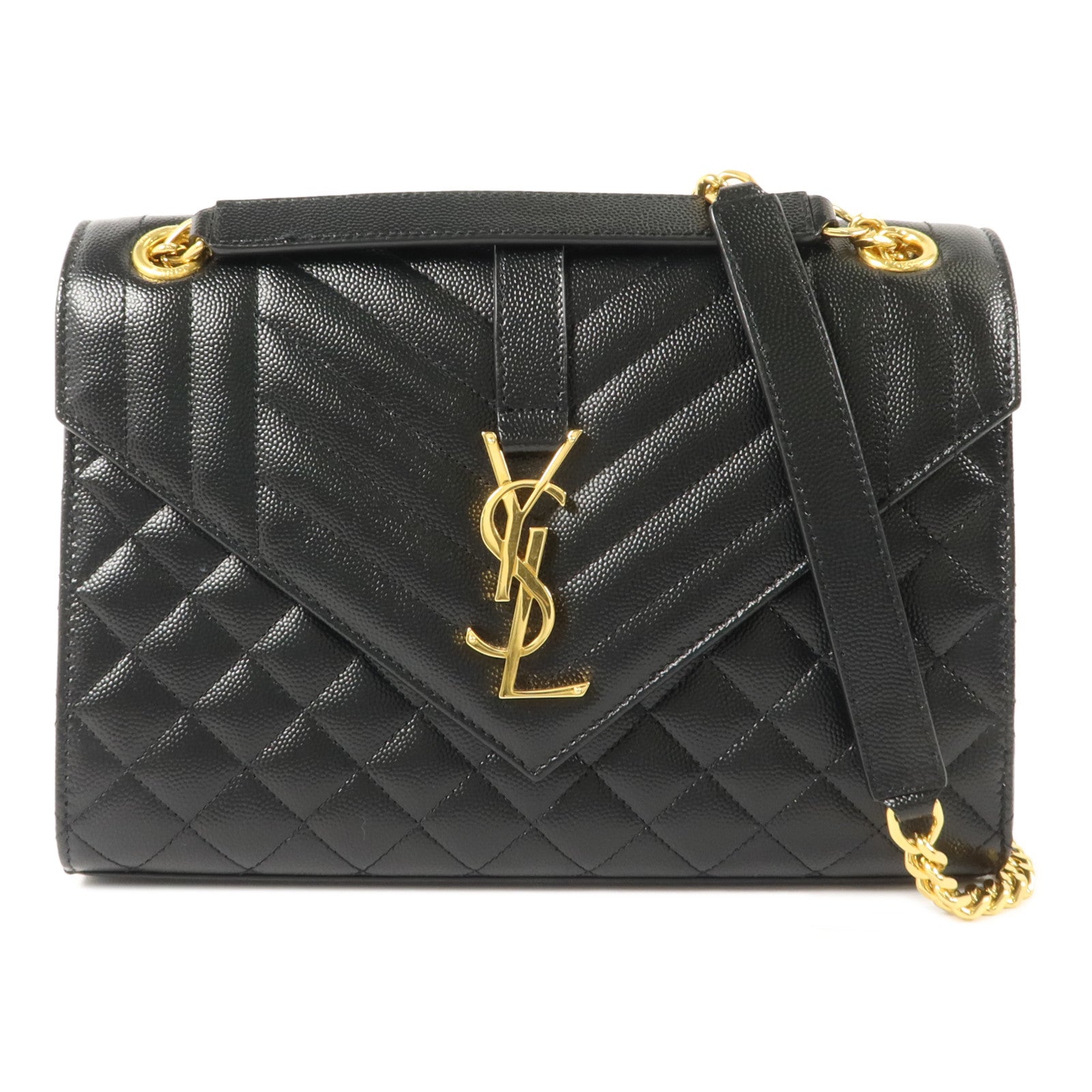 SAINT LAURENT 牛皮皮革Envelope Medium鏈帶肩背袋