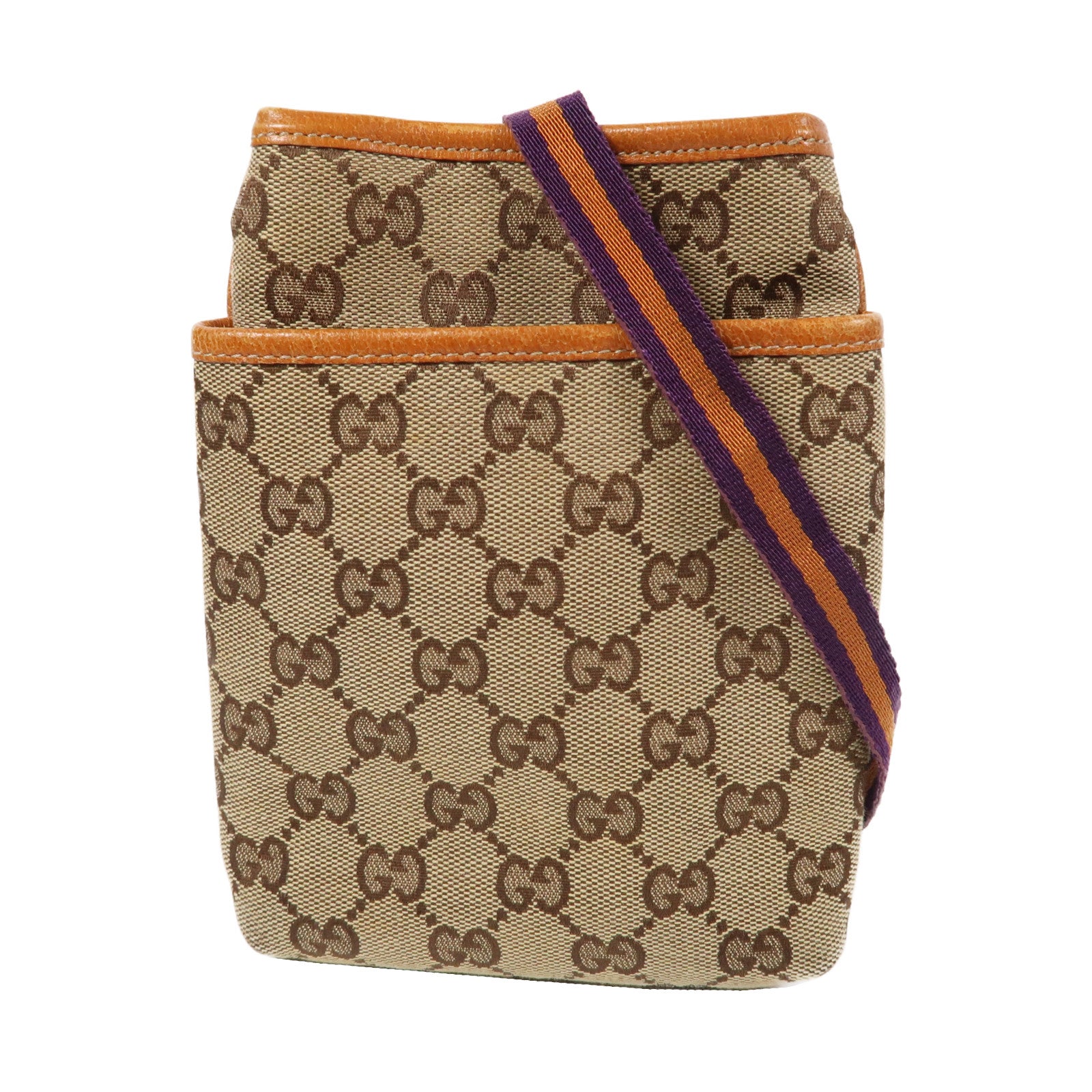 GUCCI 【激減優惠】帆布Shoulder Bag銀扣肩背袋啡色
