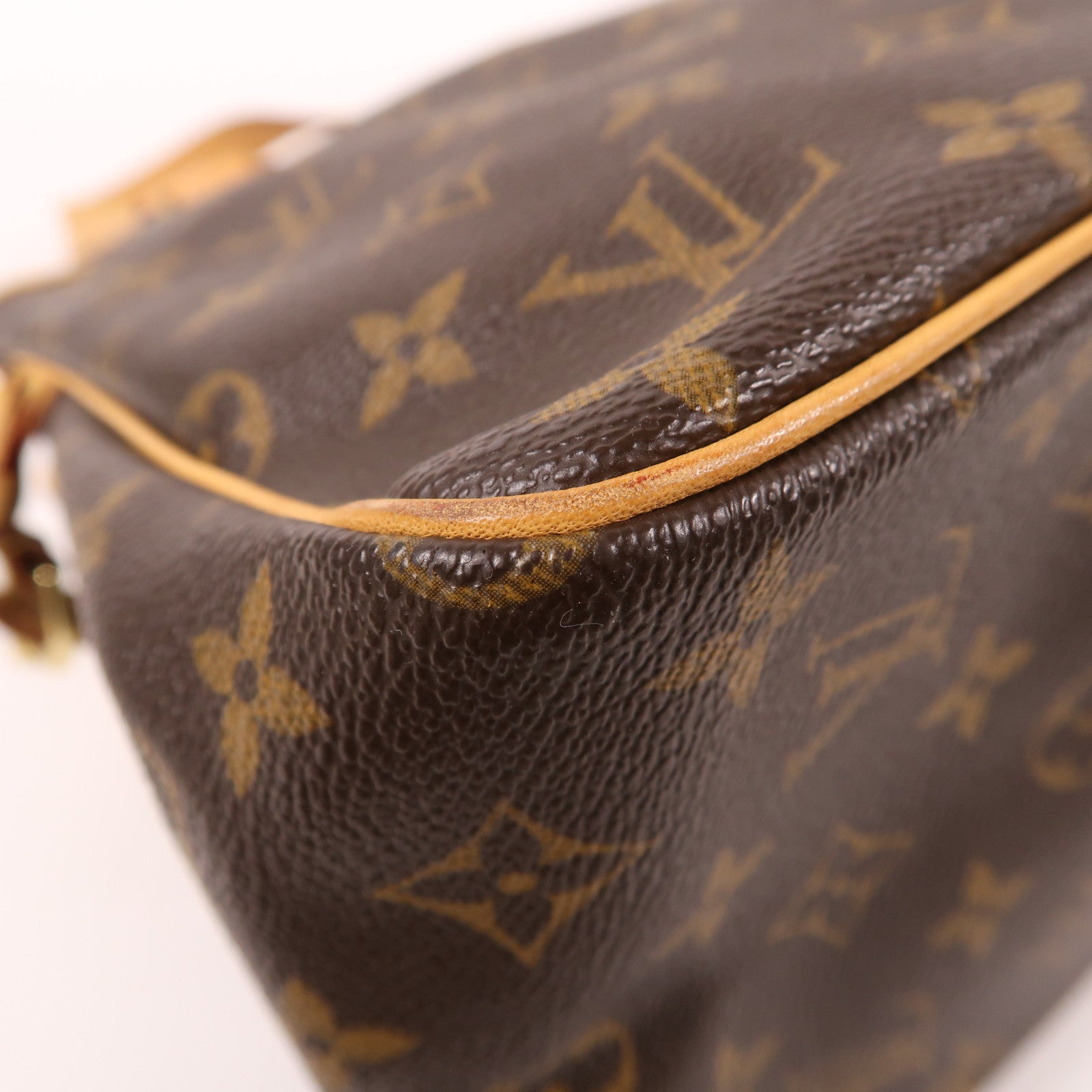 LOUIS VUITTON Monogram Batignolles金扣手挽袋棕色