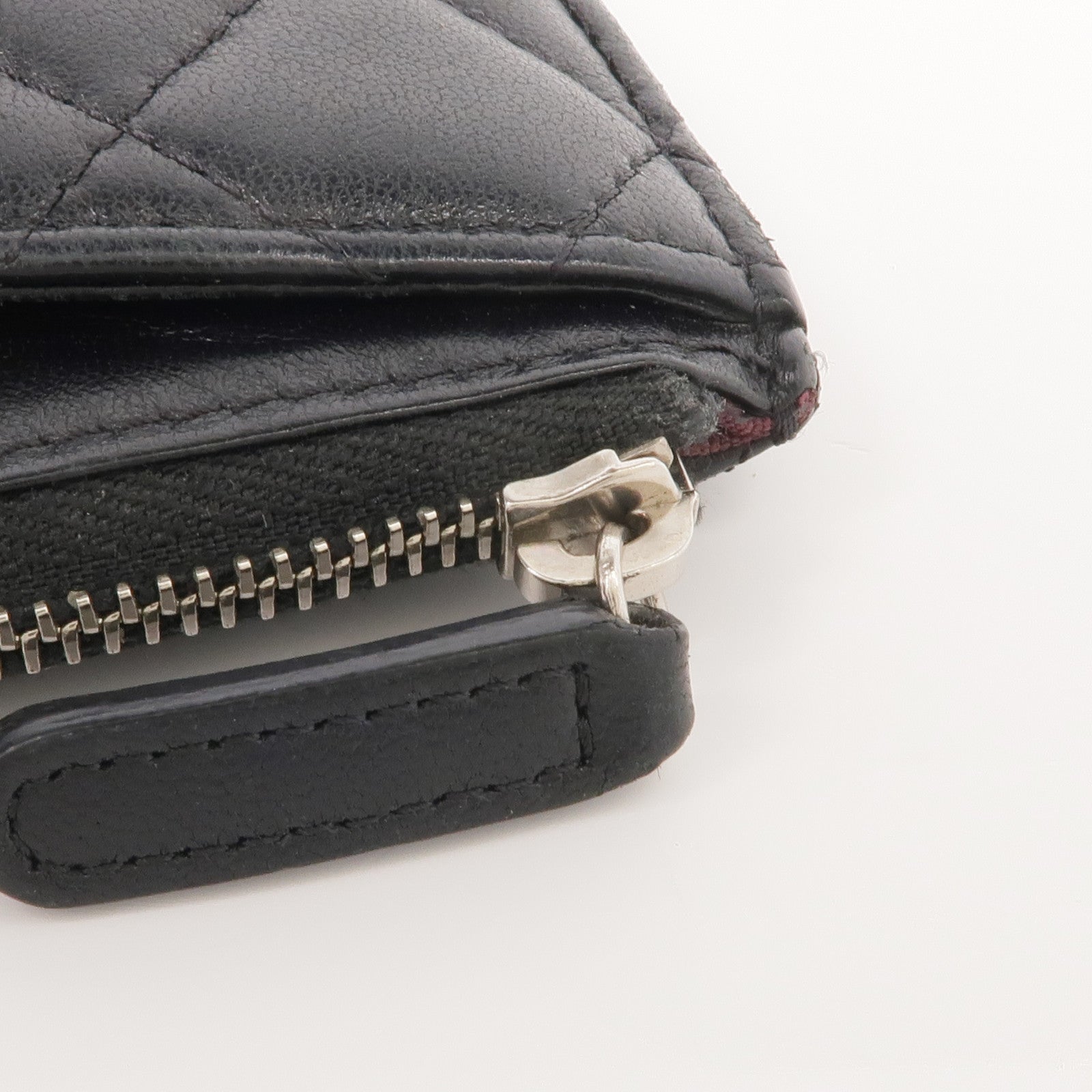 CHANEL 羊皮皮革Zipped Long Wallet銀扣長錢包