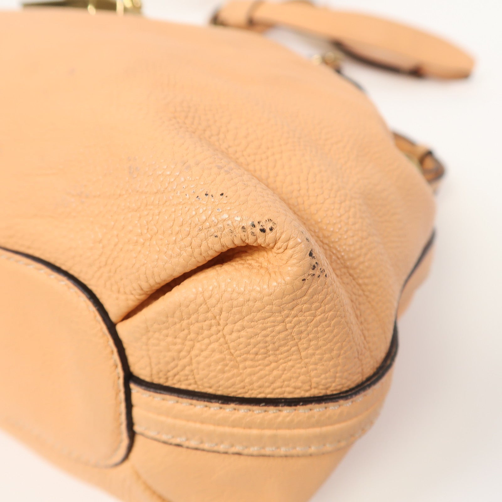 Chloe 【激減優惠】牛皮皮革Shoulder Bag金扣手挽肩背兩用袋杏黃色