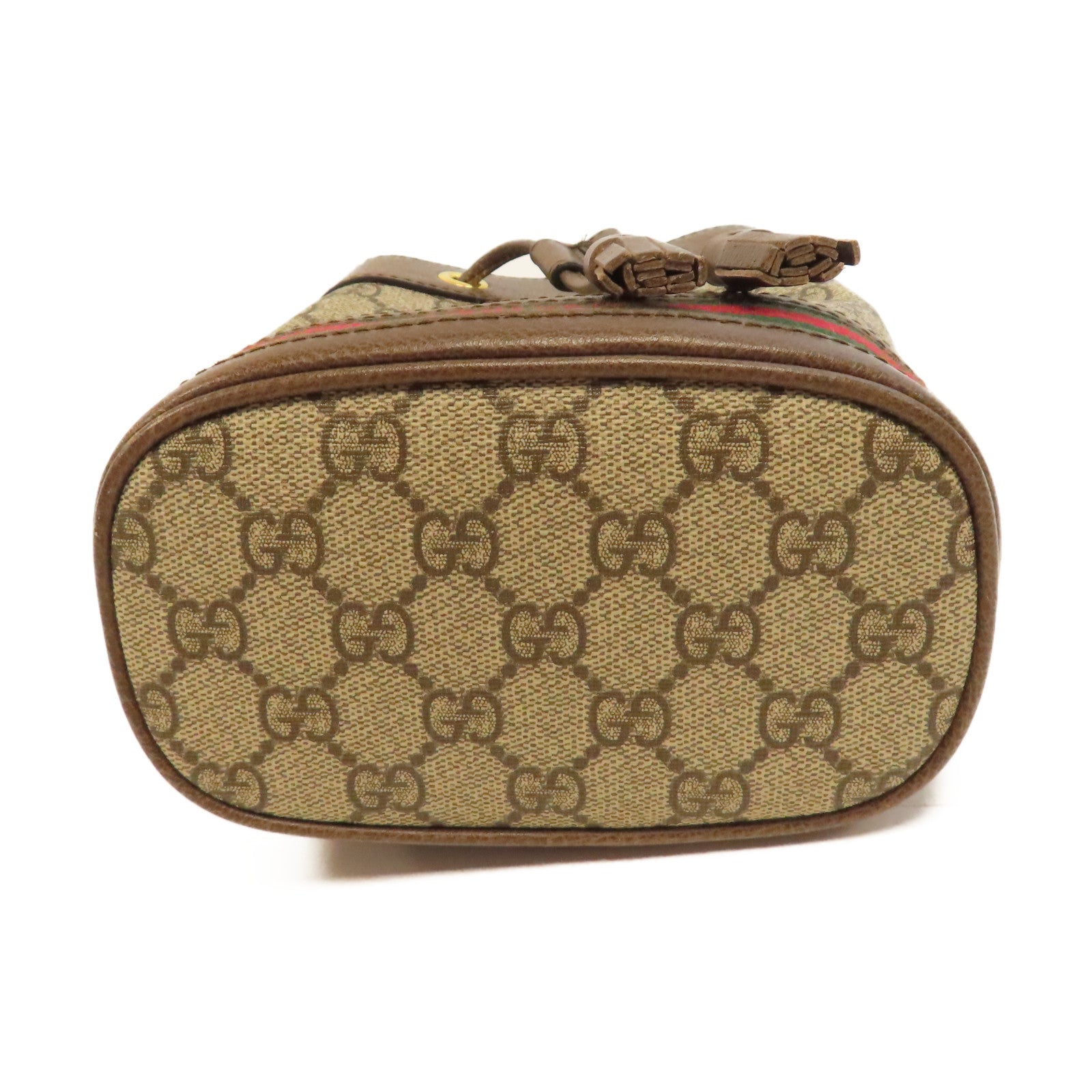 GUCCI 塗層帆布Ophidia Mini Bucket金扣肩背袋啡色