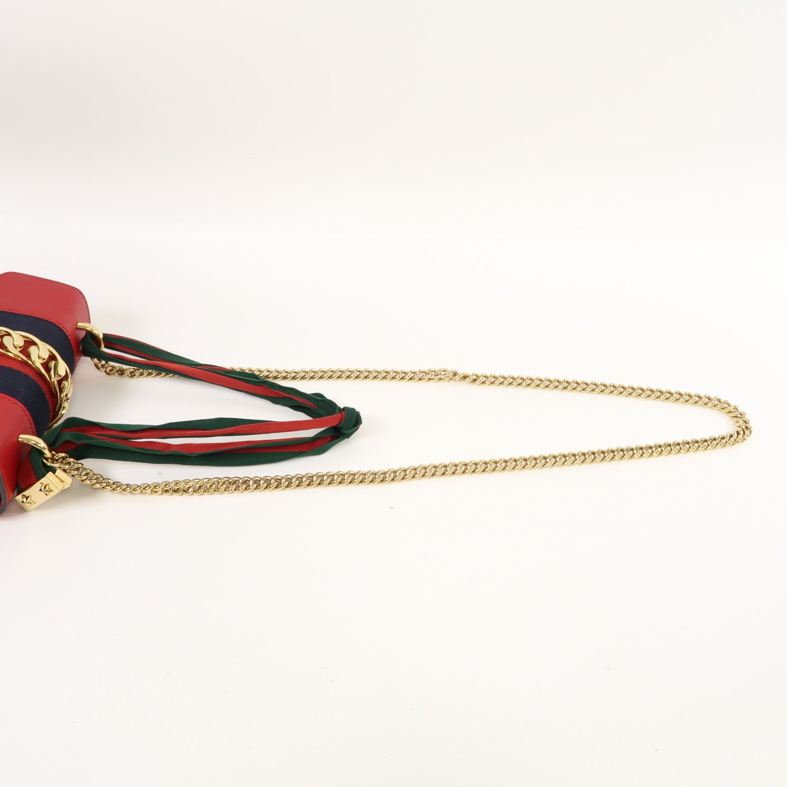 GUCCI 【激減優惠】牛皮皮革Sylvie Mini Chain Bag金扣手挽肩背兩用袋紅色