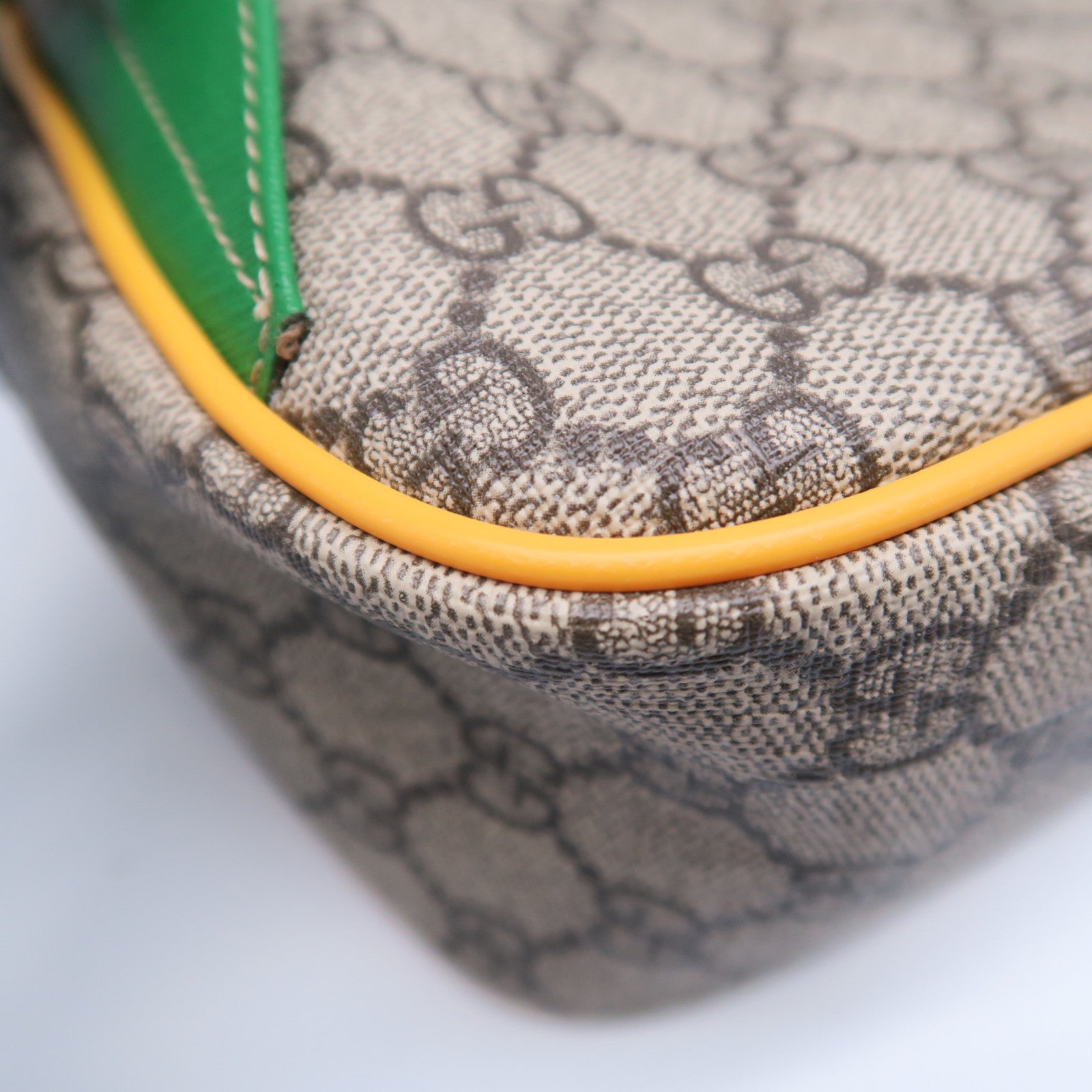 GUCCI 【清倉大減價】塗層帆布Backpack銀扣背包啡色/綠色/橙色