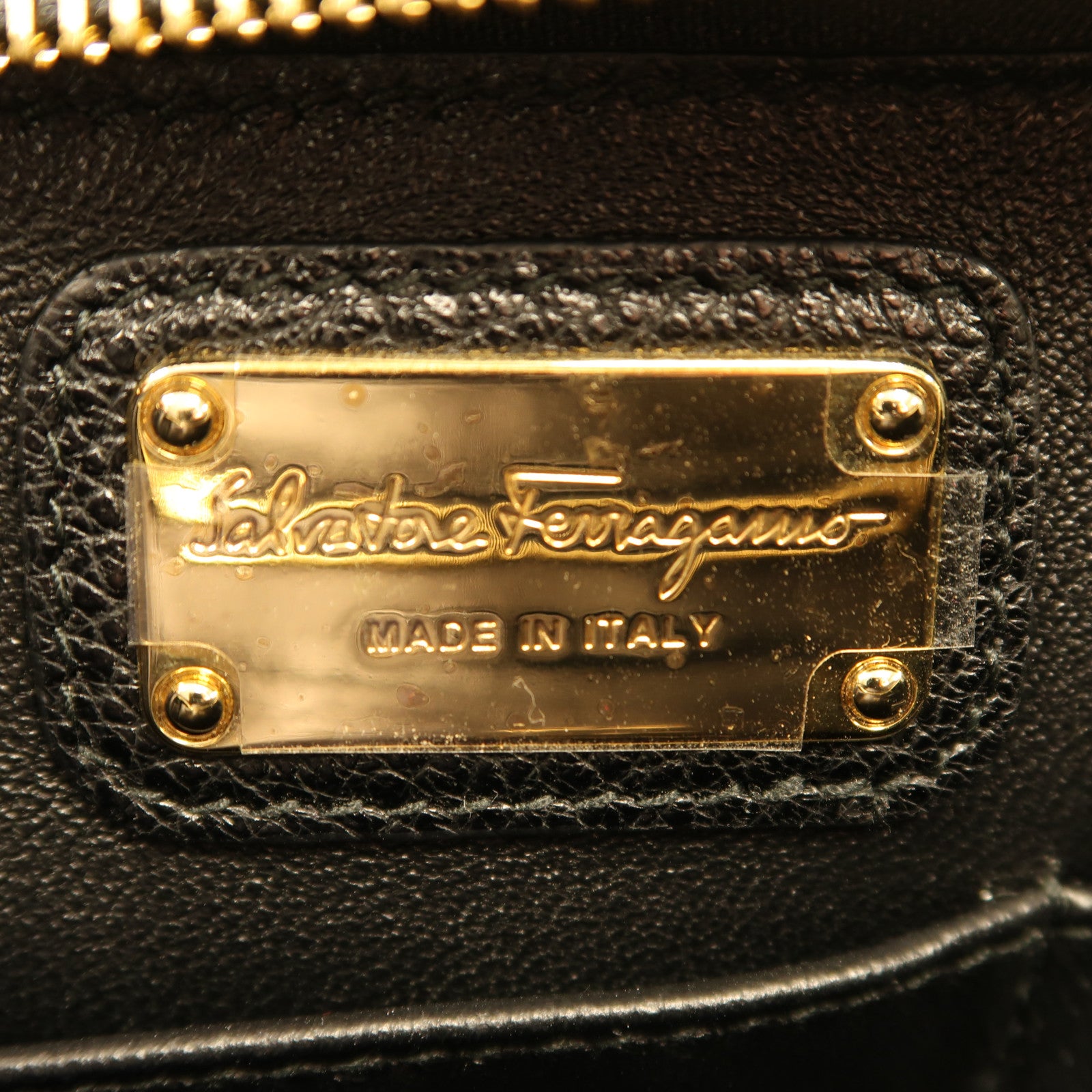 Salvatore Ferragamo 馬毛/皮革2Way Shoulder金扣手挽肩背兩用袋