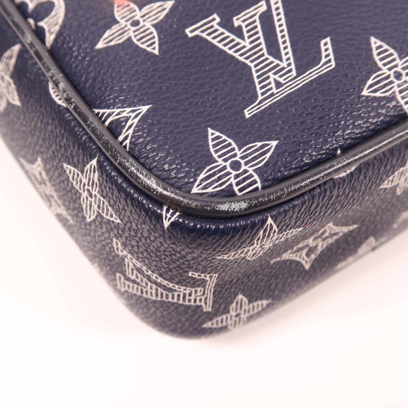 LOUIS VUITTON Monogram Upside-down Danube肩背袋深藍色