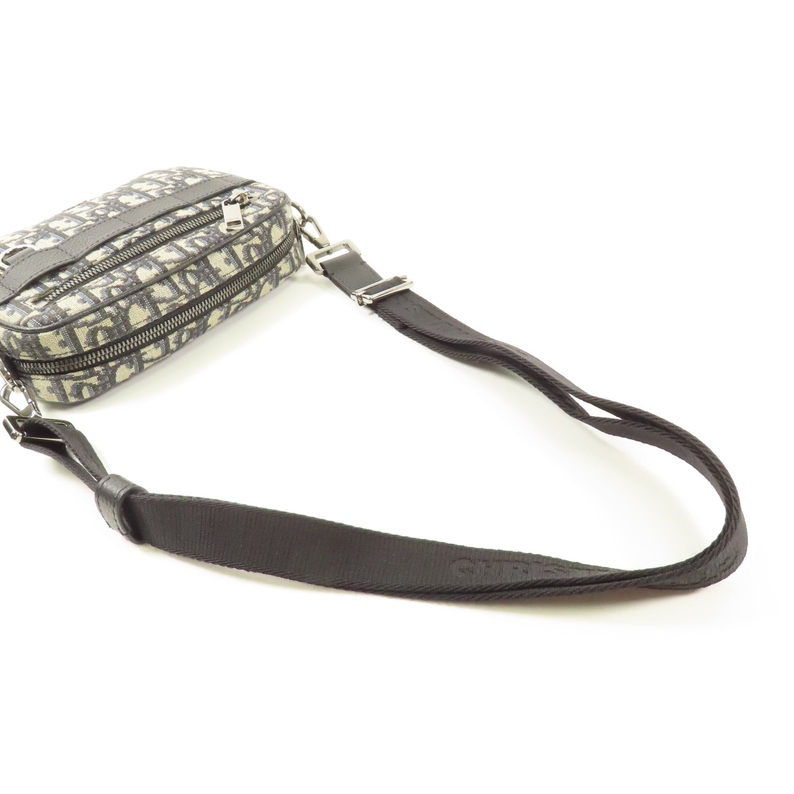 Dior Oblique帆布Mini Safari Messenger Bag銀扣肩背袋