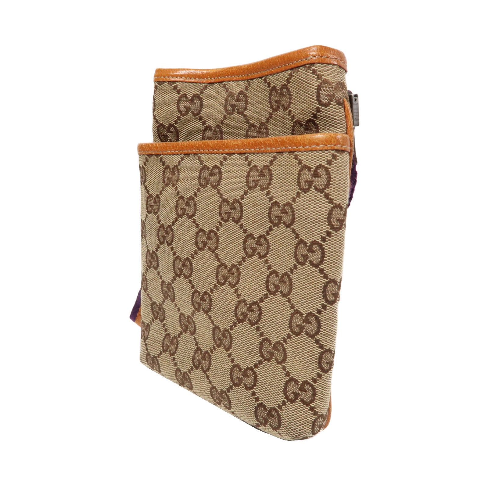 GUCCI 【激減優惠】帆布Shoulder Bag銀扣肩背袋啡色