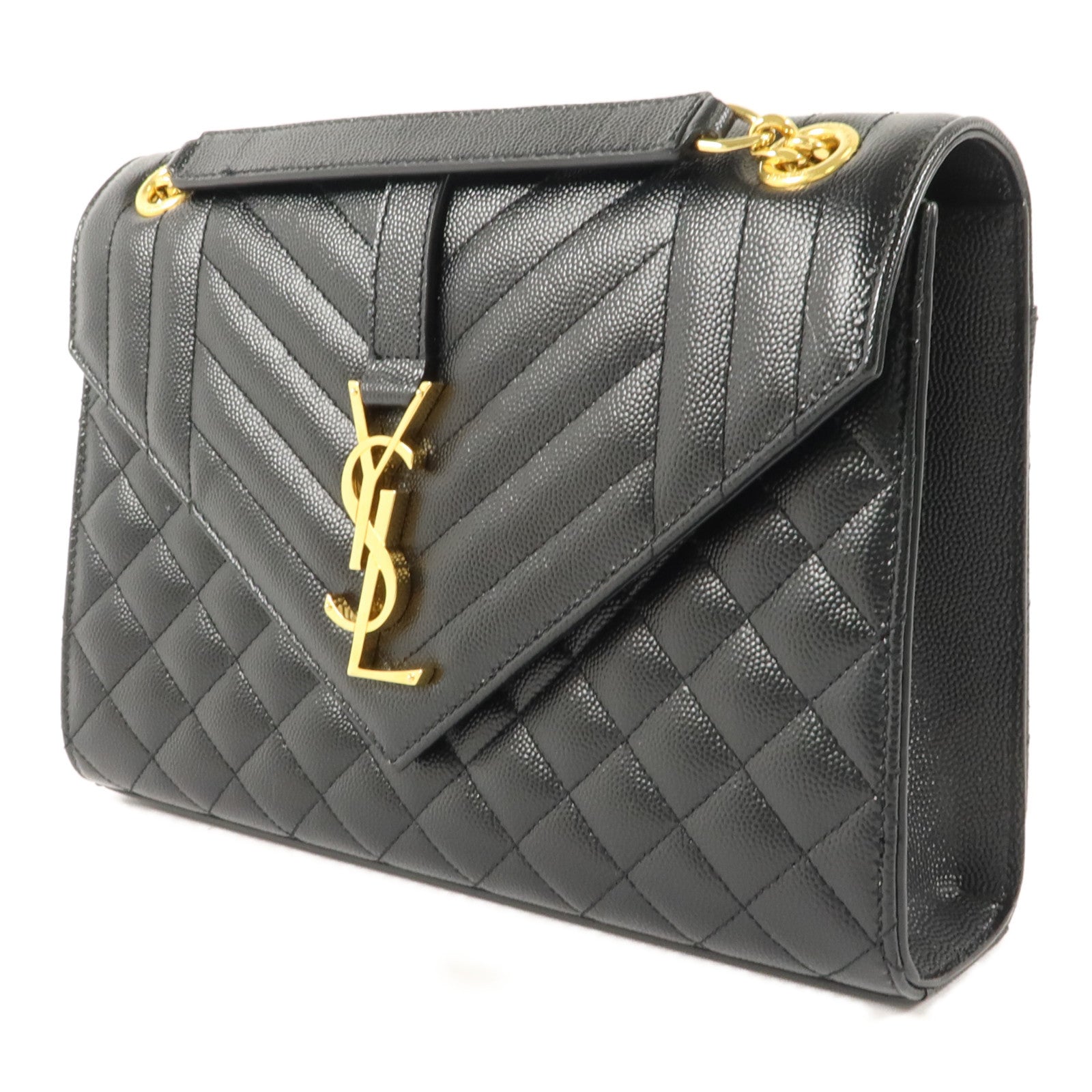 SAINT LAURENT 牛皮皮革Envelope Medium鏈帶肩背袋