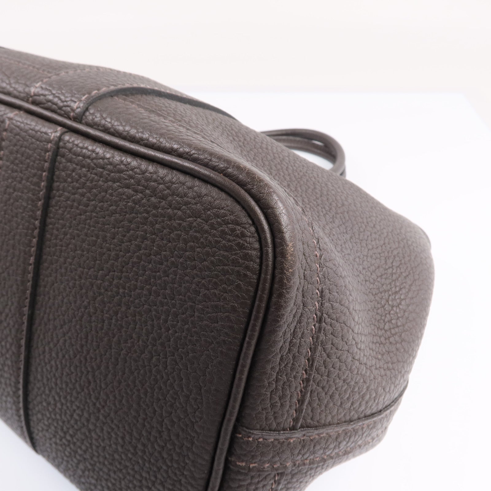 HERMES Negonda皮革Garden Party TPM銀扣手挽袋Ebene
