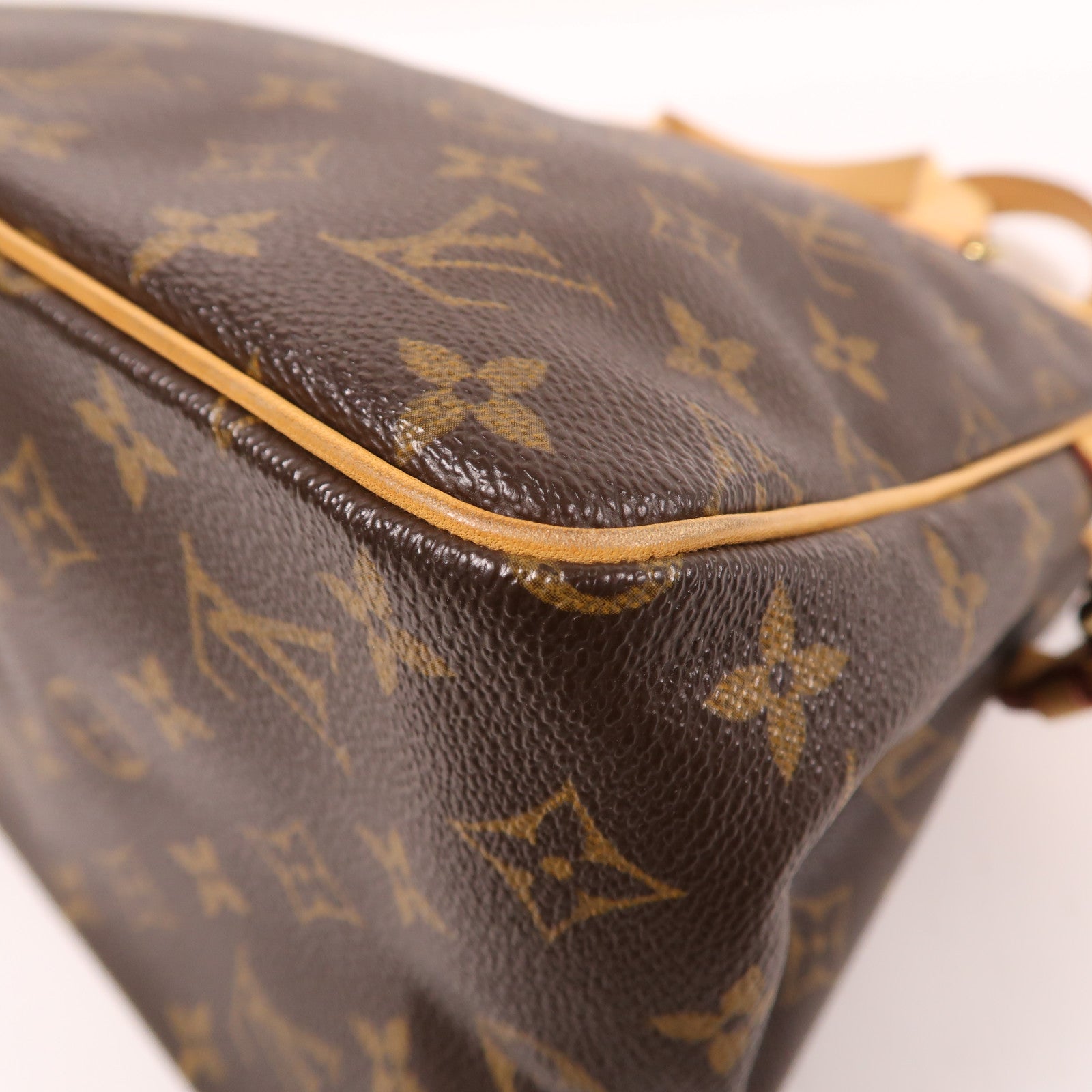 LOUIS VUITTON Monogram Batignolles金扣手挽袋棕色