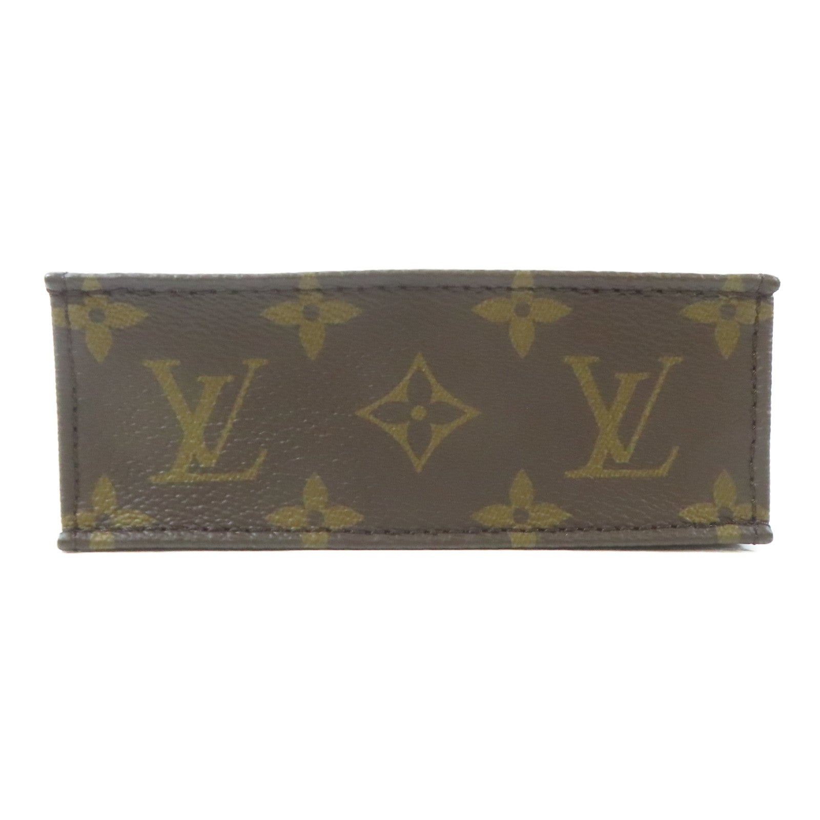 LOUIS VUITTON Monogram Petite Sac Plat金扣手挽肩背兩用袋啡色