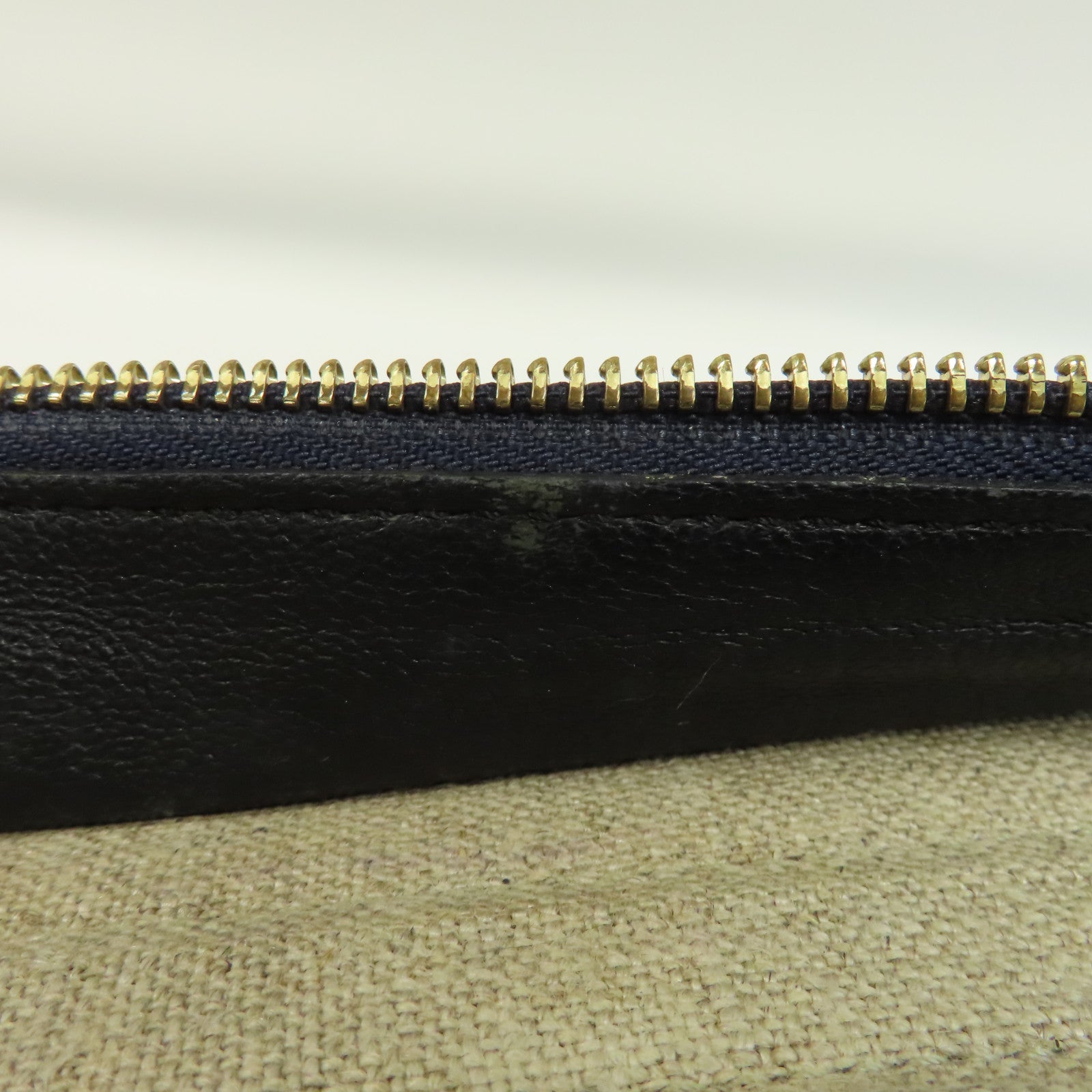 CELINE 【激減優惠】牛皮皮革Trapeze金扣手挽肩背兩用袋深藍色/米色