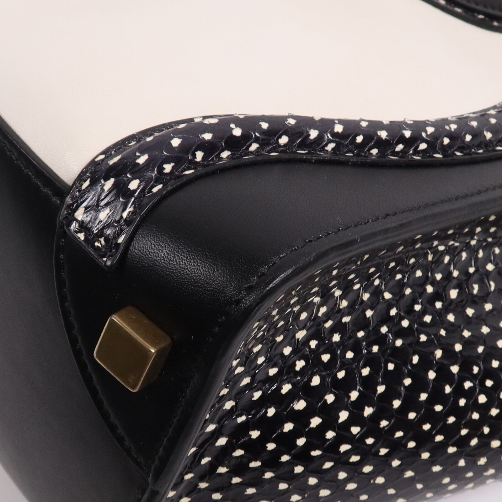 CELINE 牛皮皮革Micro Luggage Tote金扣手挽袋