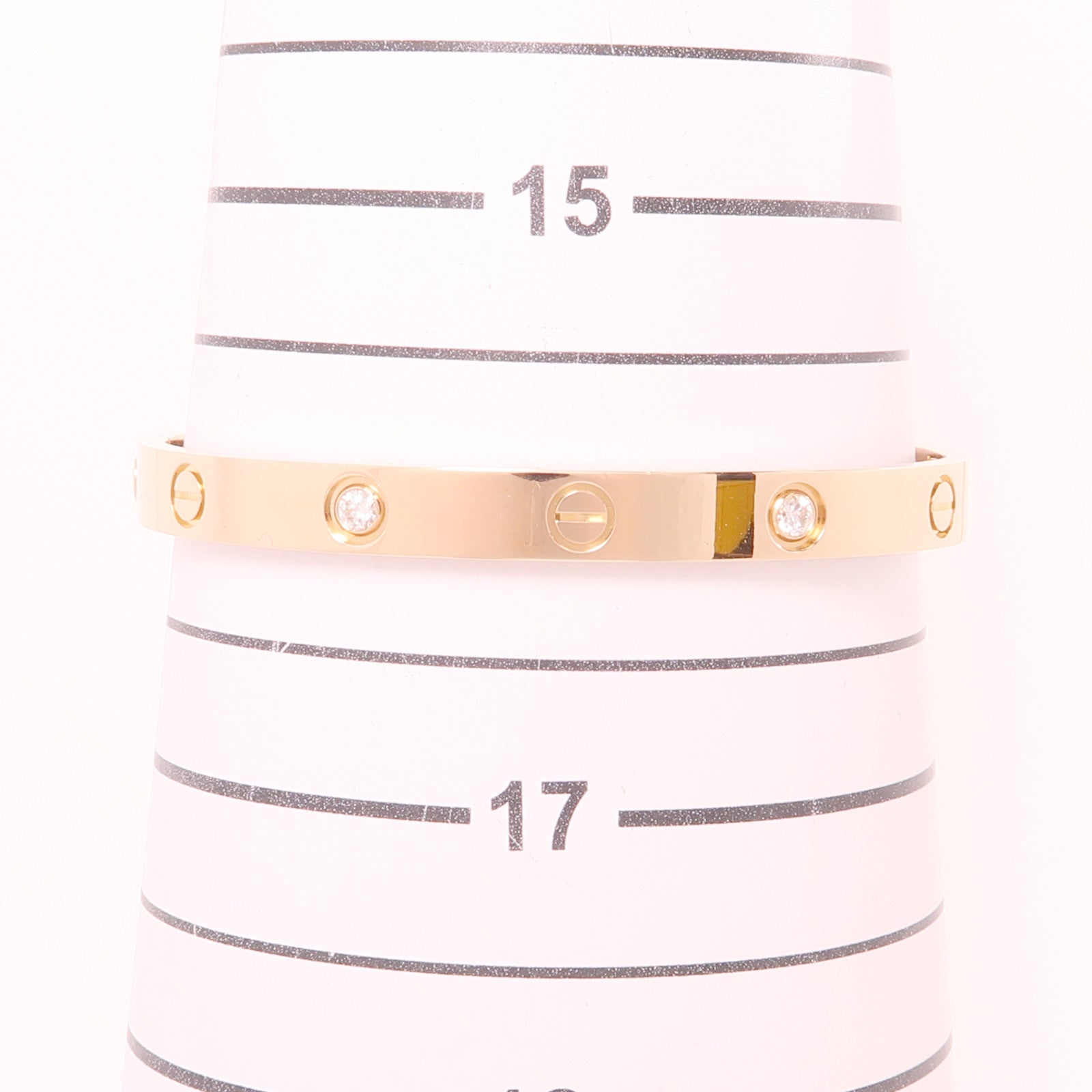 CARTIER 18K玫瑰金Love Bracelet 4 Diamonds鑽石手鐲