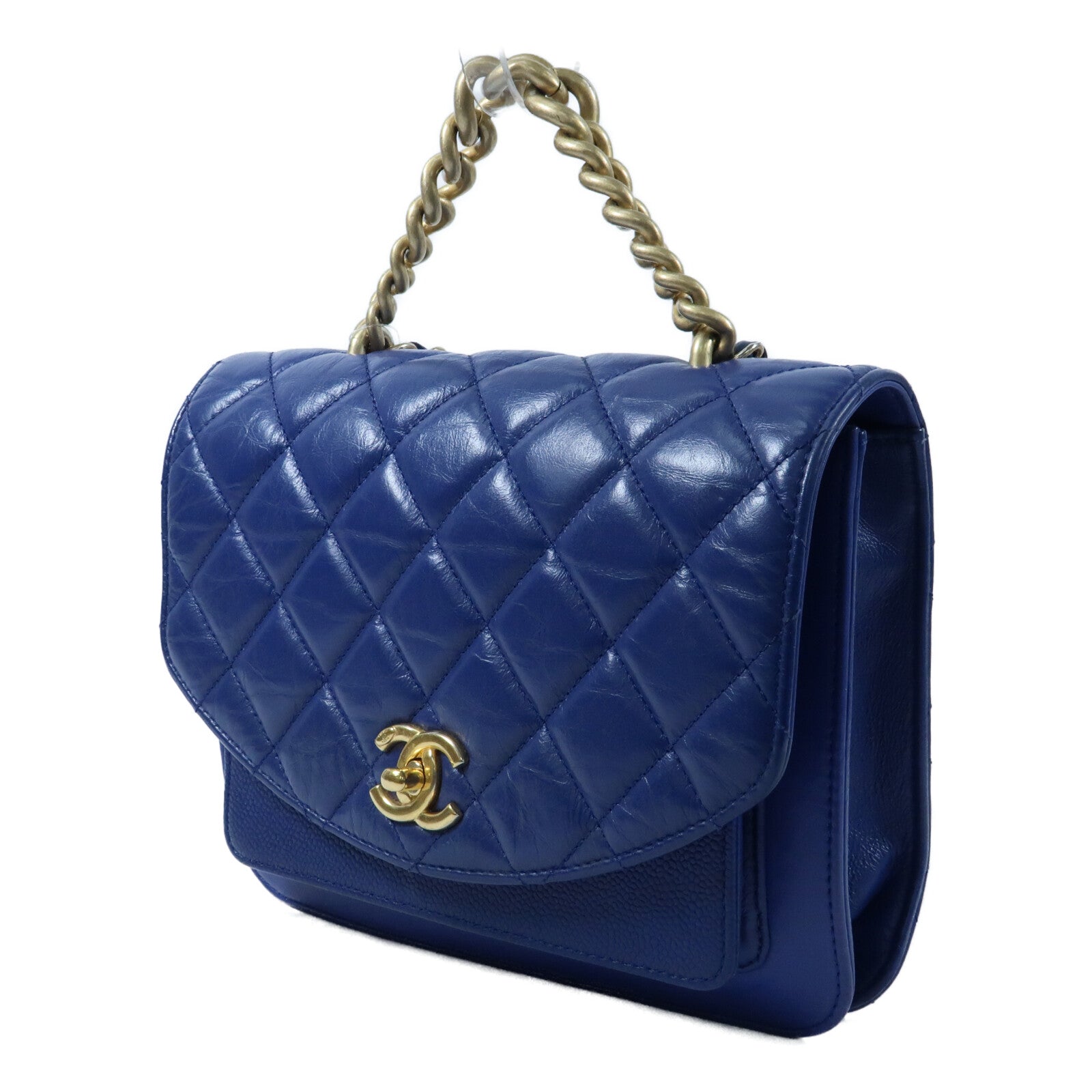 CHANEL 【激減優惠】牛皮皮革2 Way Shoulder Bag金扣鏈帶手挽肩背兩用袋