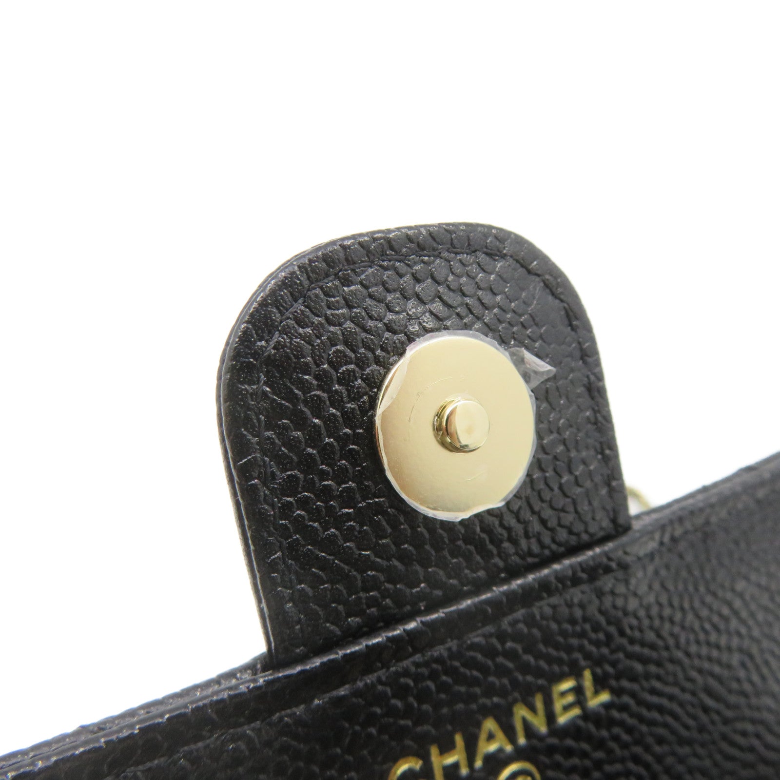 CHANEL Caviar皮革/尼龍Foldable Tote Shoulder Bag銀扣鏈帶手挽肩背兩用袋黑色