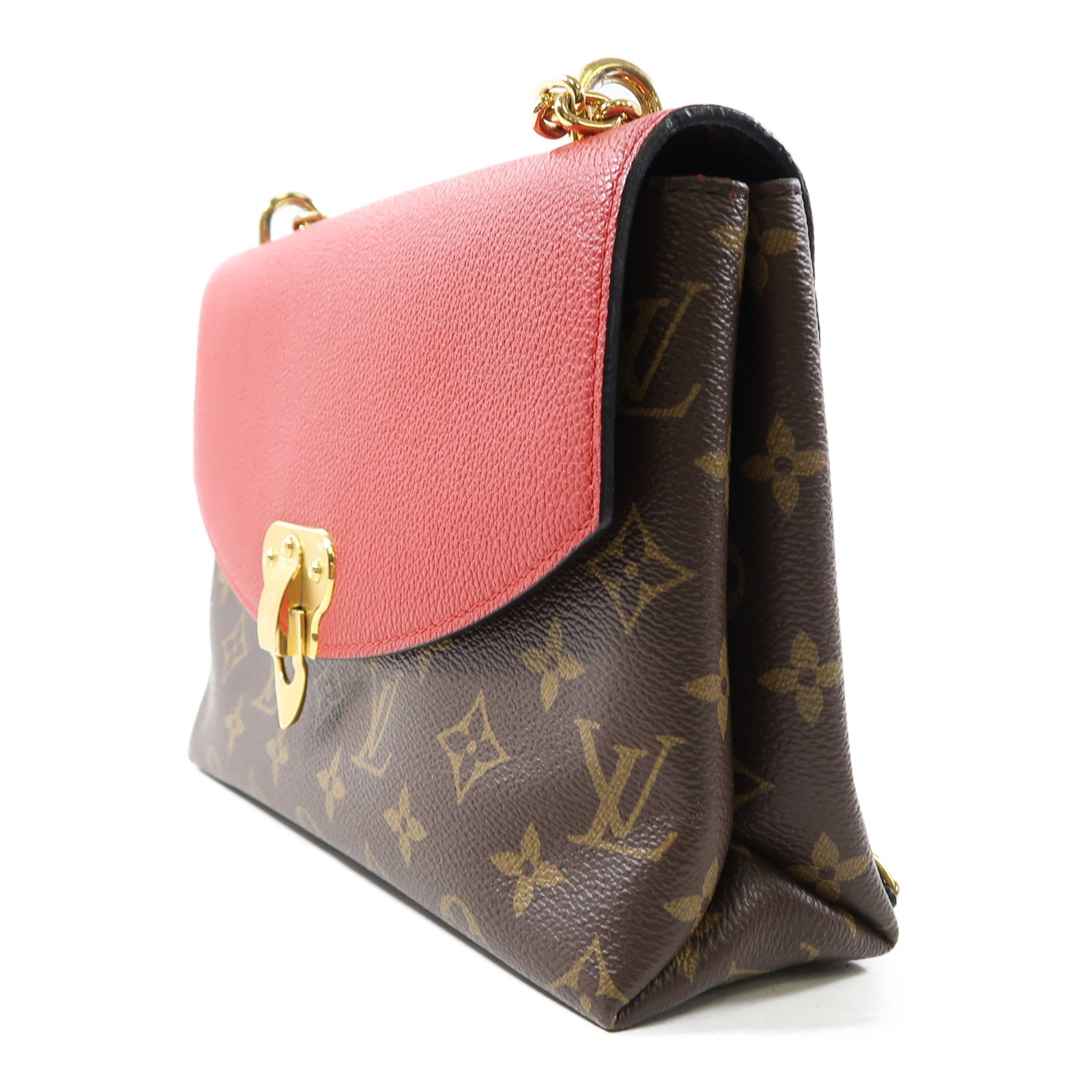 LOUIS VUITTON Monogram Saint Placide金扣肩背袋啡色/紅色