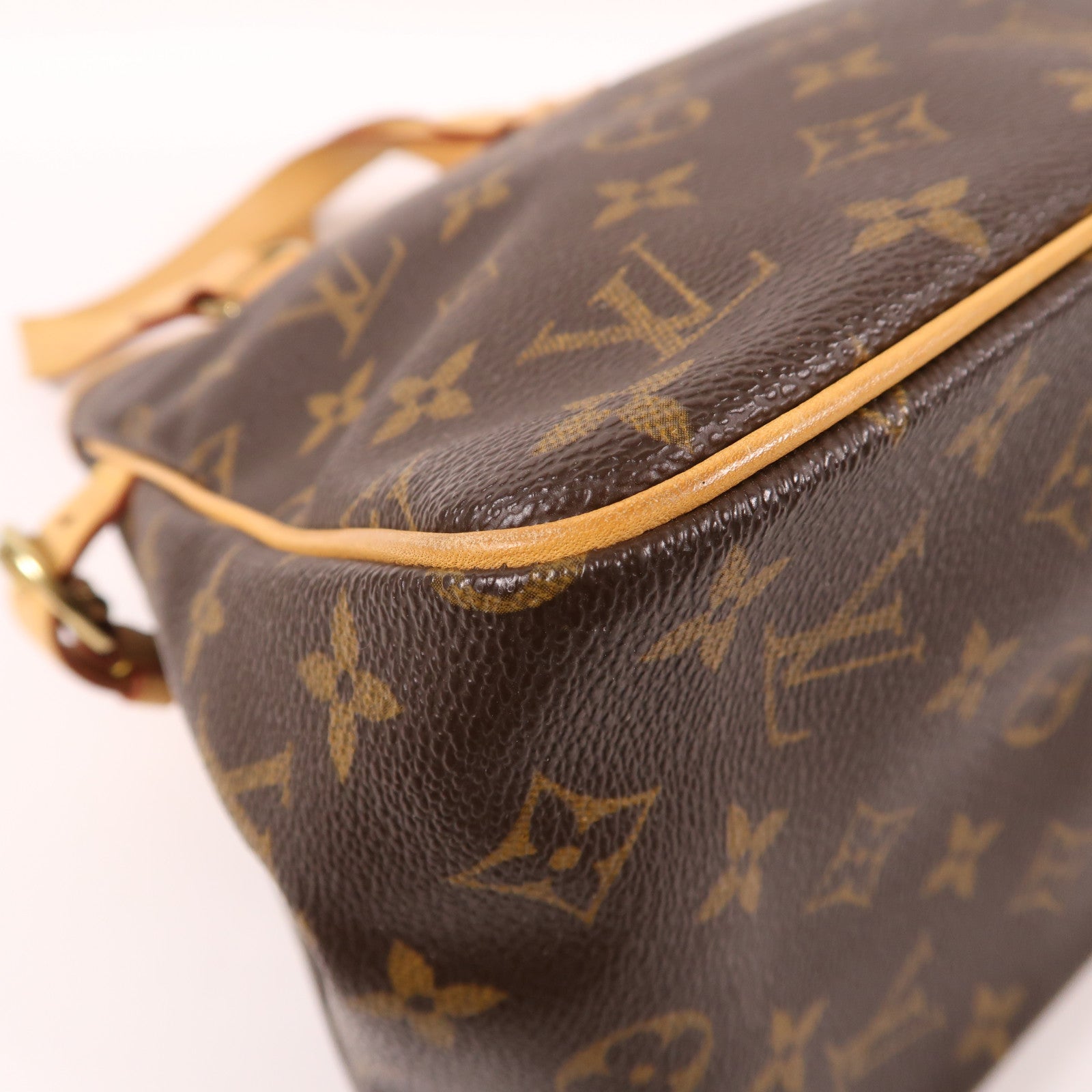 LOUIS VUITTON Monogram Batignolles金扣手挽袋棕色