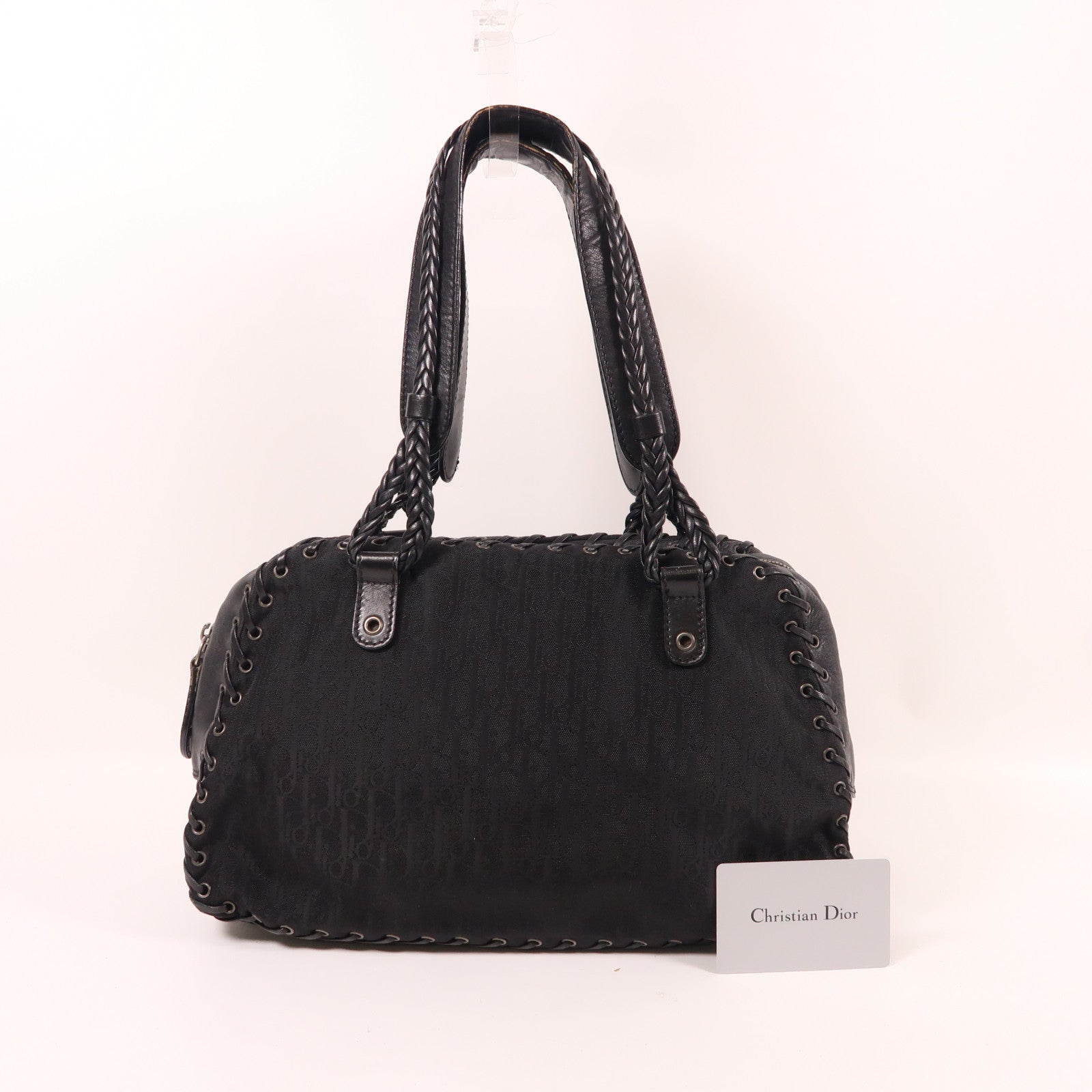 Dior 帆布/牛皮皮革Shoulder Bag肩背袋黑色