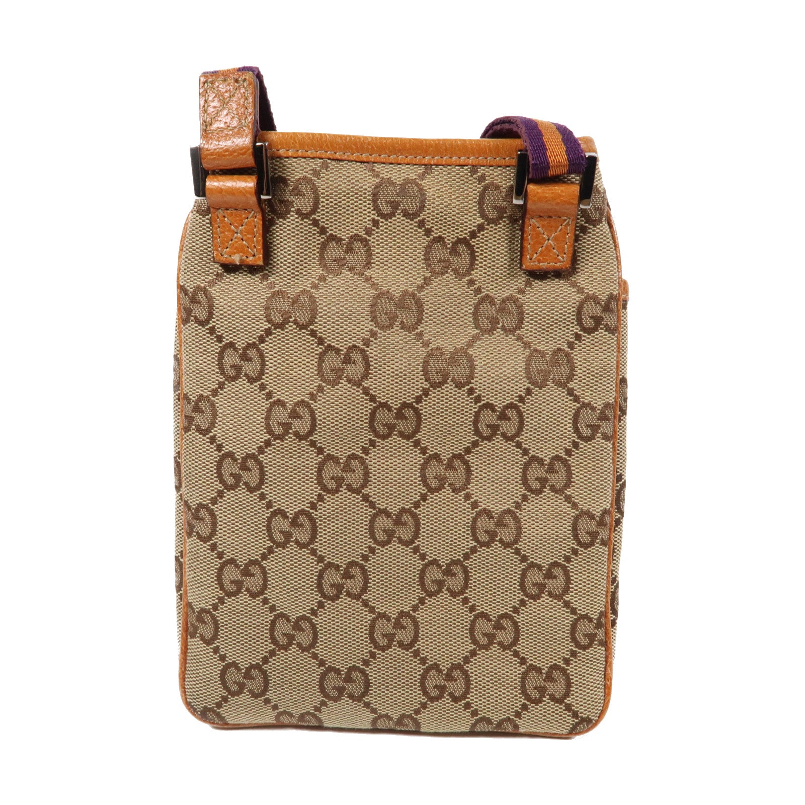 GUCCI 【激減優惠】帆布Shoulder Bag銀扣肩背袋啡色