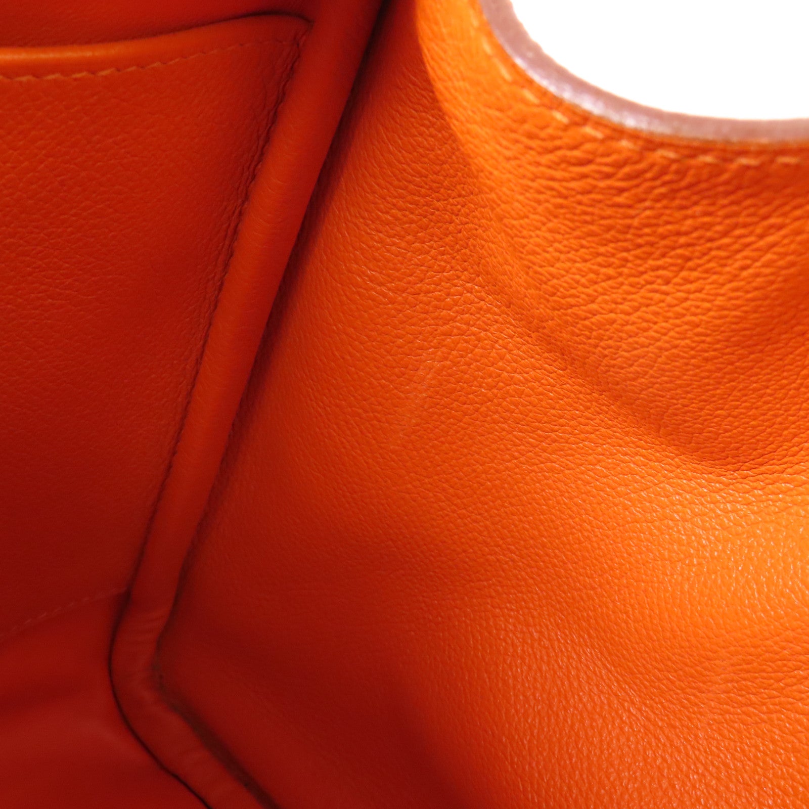 HERMES PHW Lindy 30 2 Way Bag Evercolor Leather 8V Orange Poppy