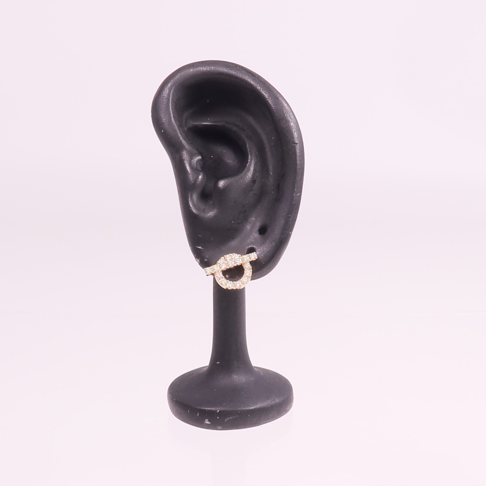 HERMES 18K玫瑰金Finesse Earrings鑽石耳環