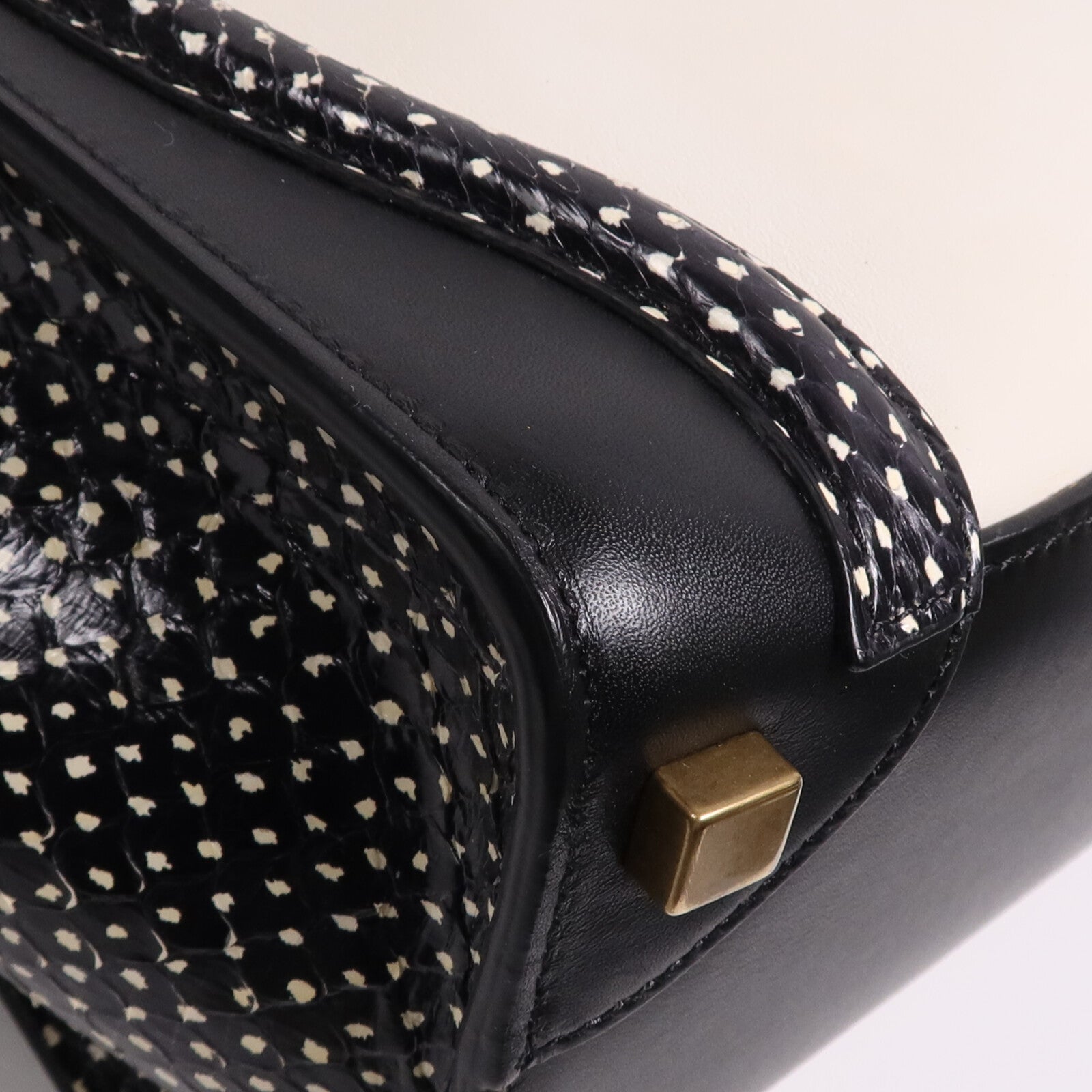 CELINE 牛皮皮革Micro Luggage Tote金扣手挽袋