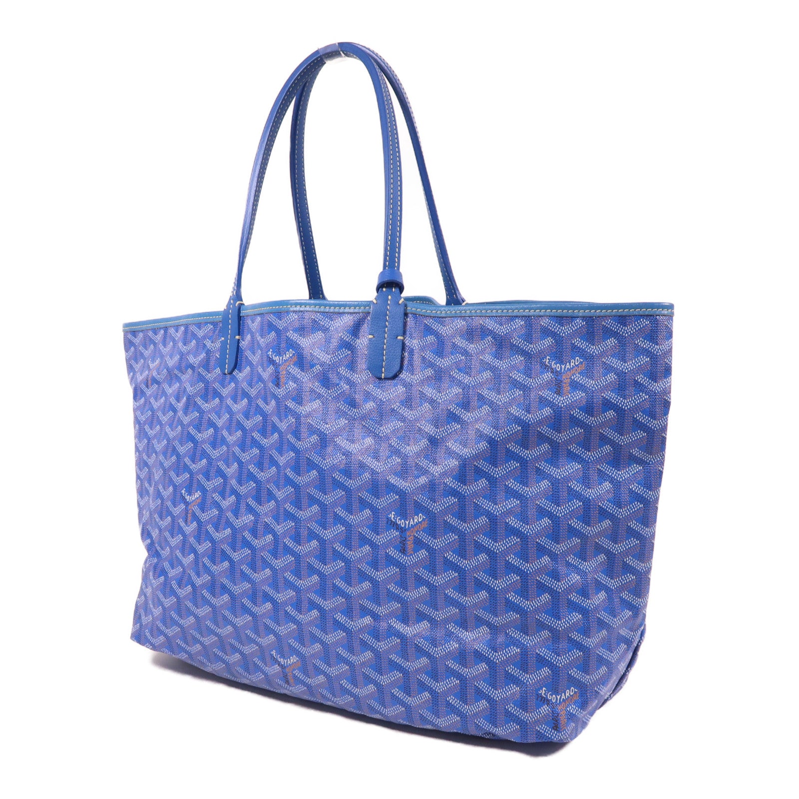 GOYARD 塗層帆布Saint Louis PM銀扣肩背袋藍色