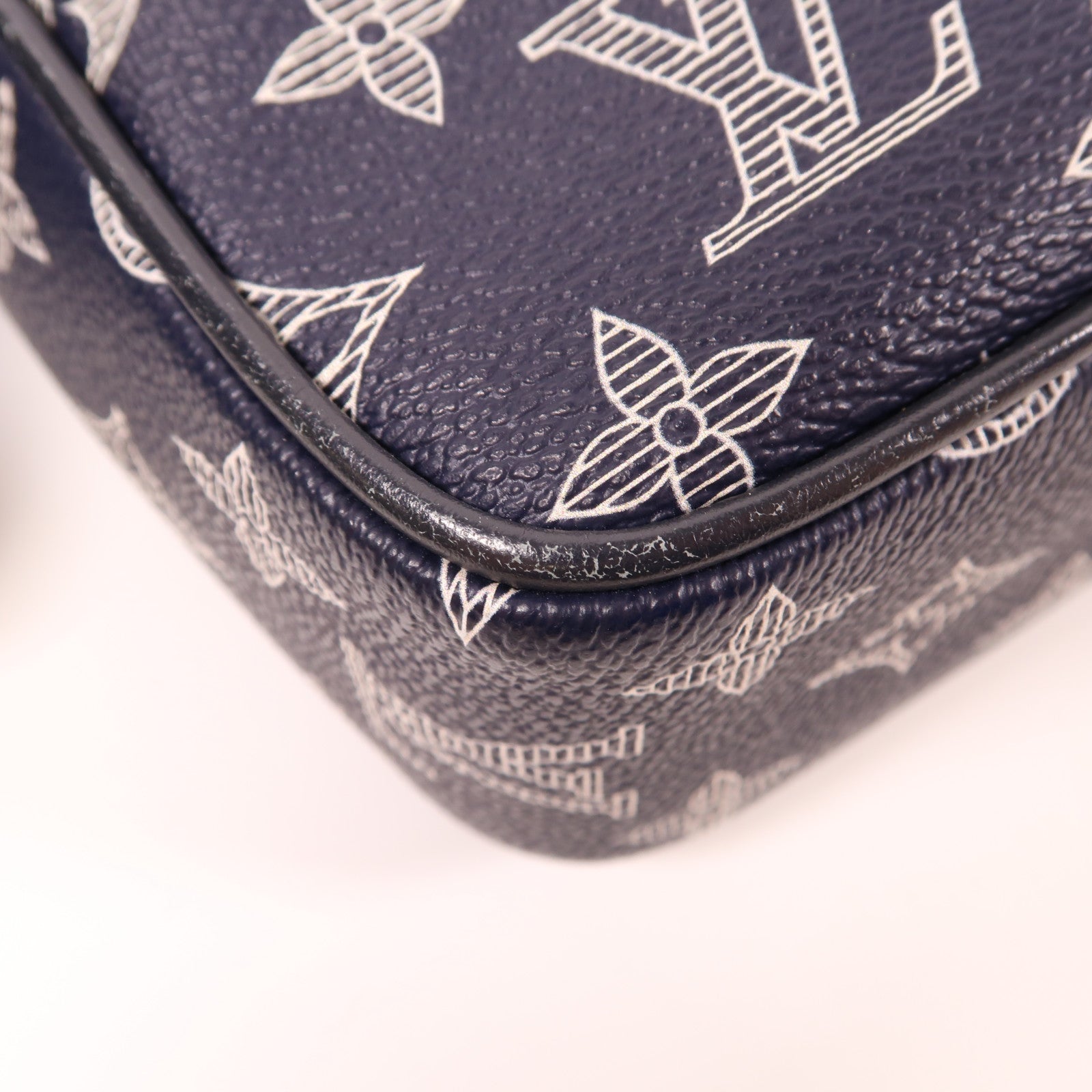 LOUIS VUITTON Monogram Upside-down Danube肩背袋深藍色