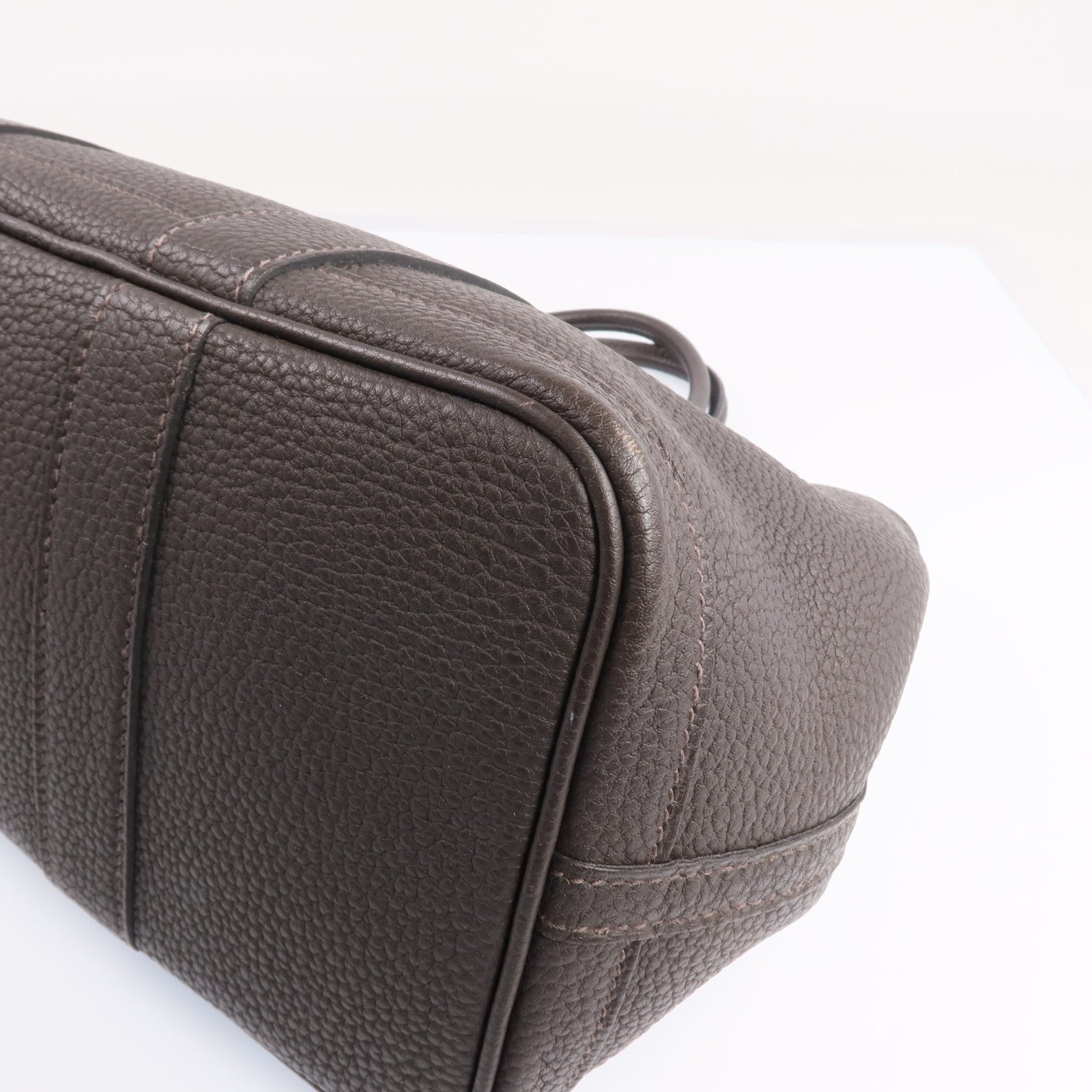 HERMES Negonda皮革Garden Party TPM銀扣手挽袋Ebene
